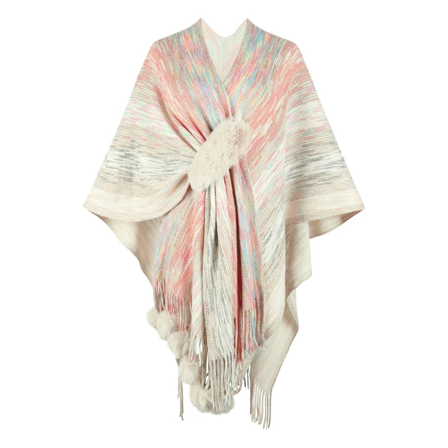 Heathered Fringe Hem Poncho