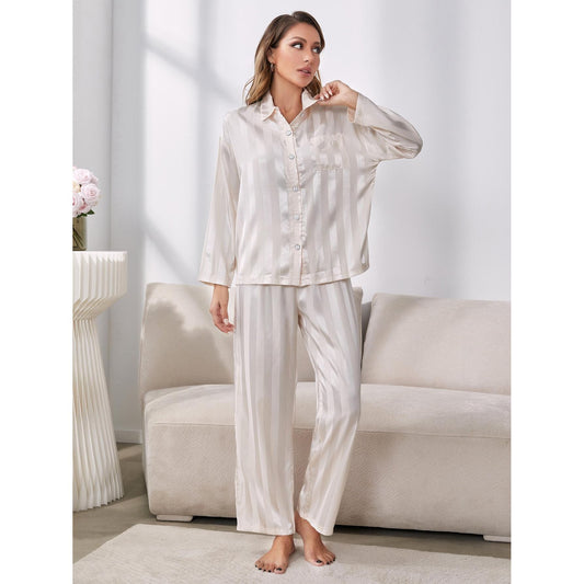 Button-Up Shirt and Pants Pajama Set