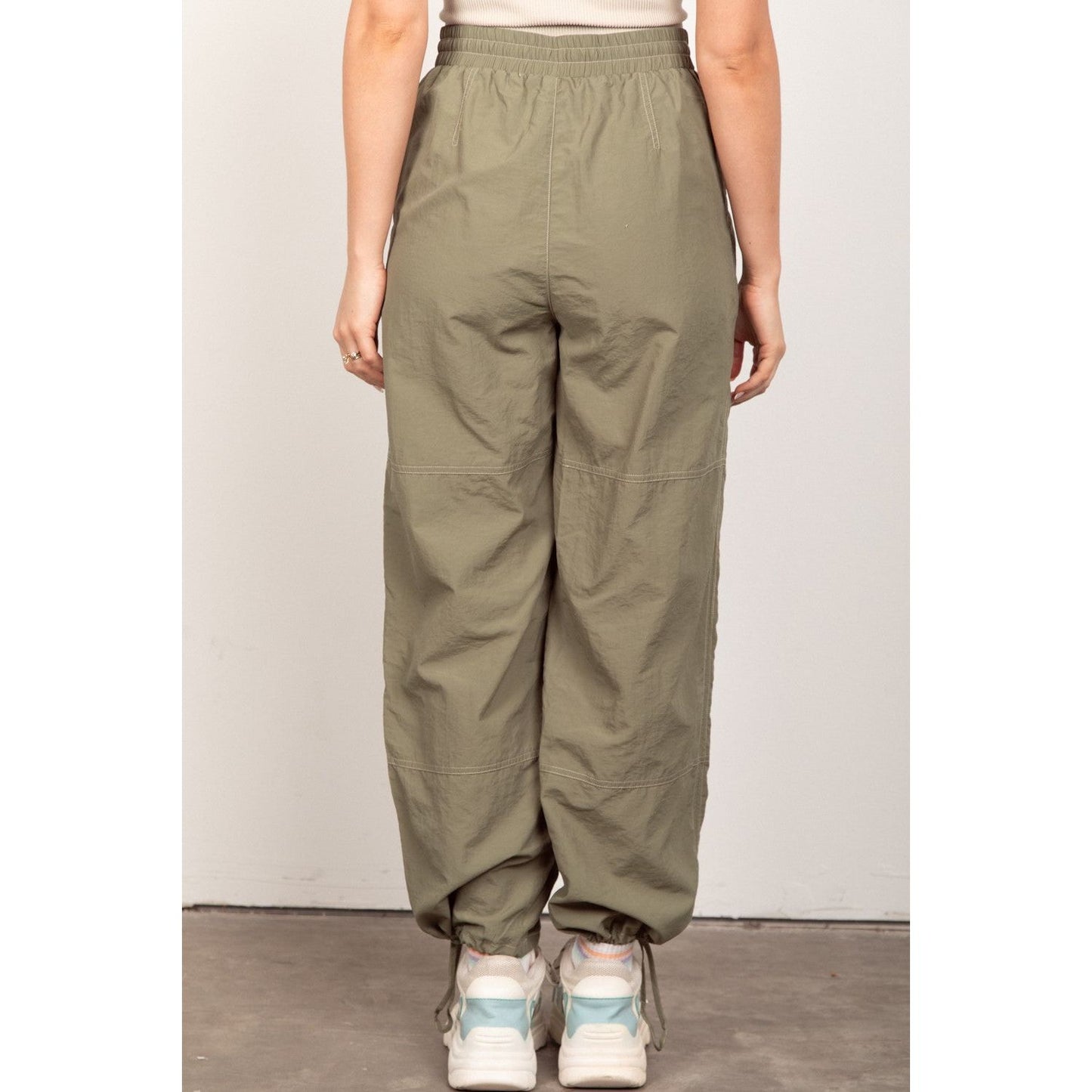 VERY J Drawstring Woven Parachute Joggers