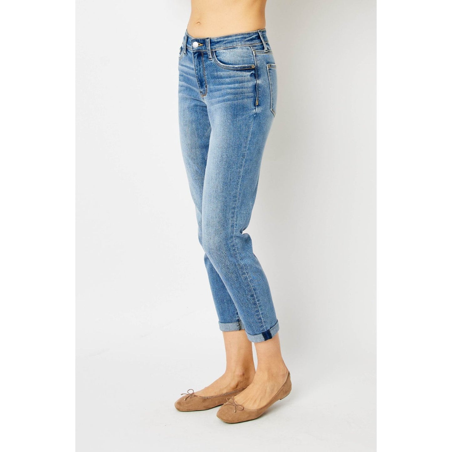 Judy Blue Full Size Cuffed Hem Slim Jeans