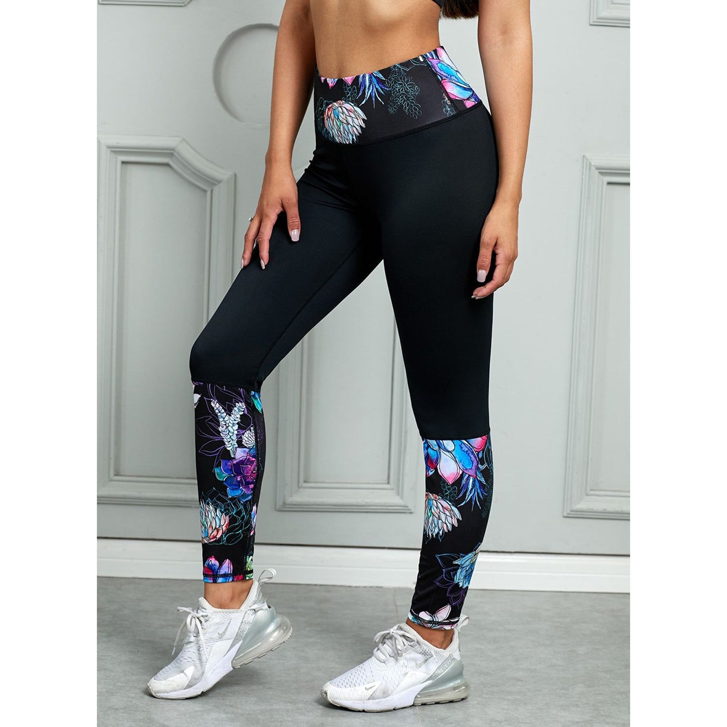 Printed Wide Waistband Active Leggings