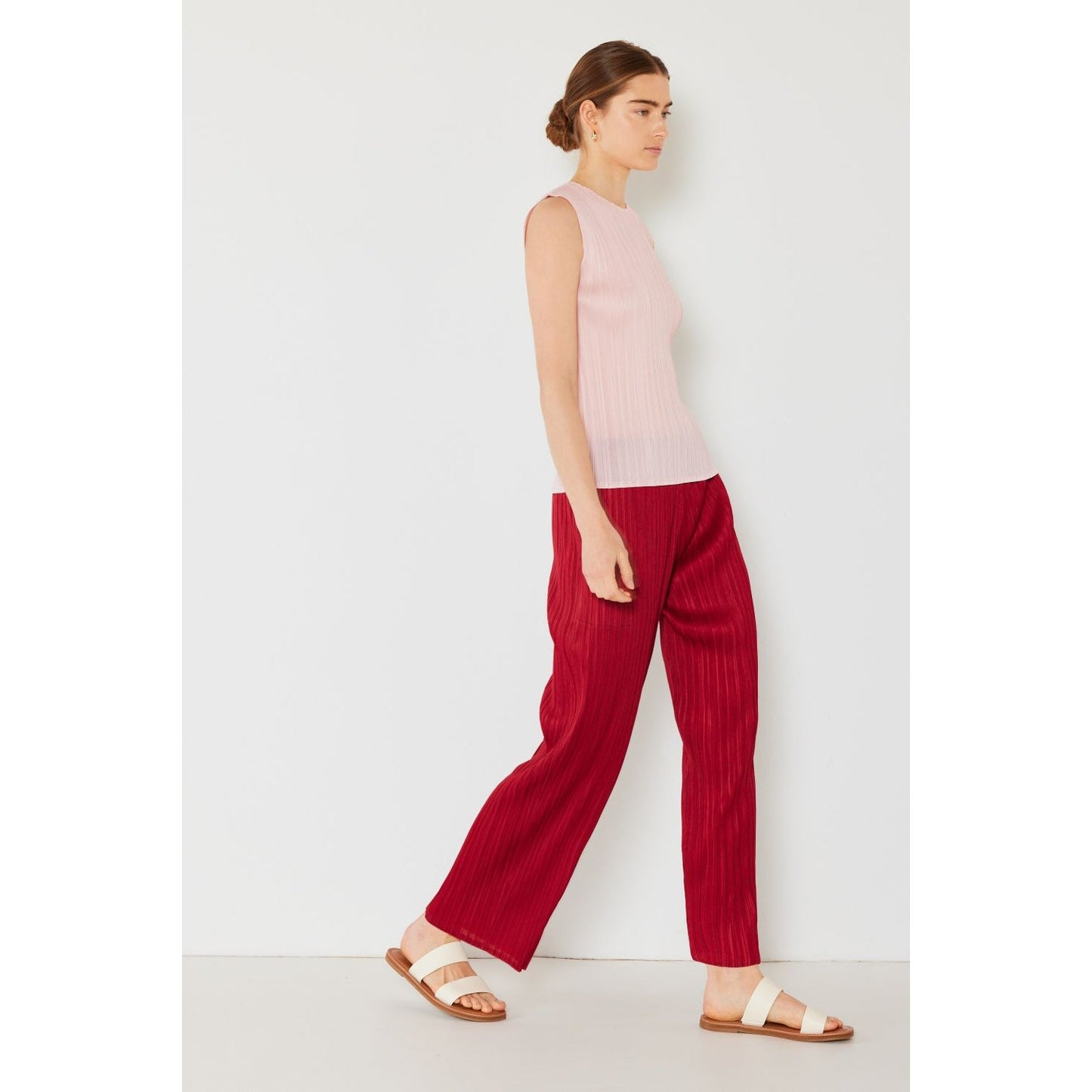 Marina West Swim Pleated Elastic-Waist Straight Pants