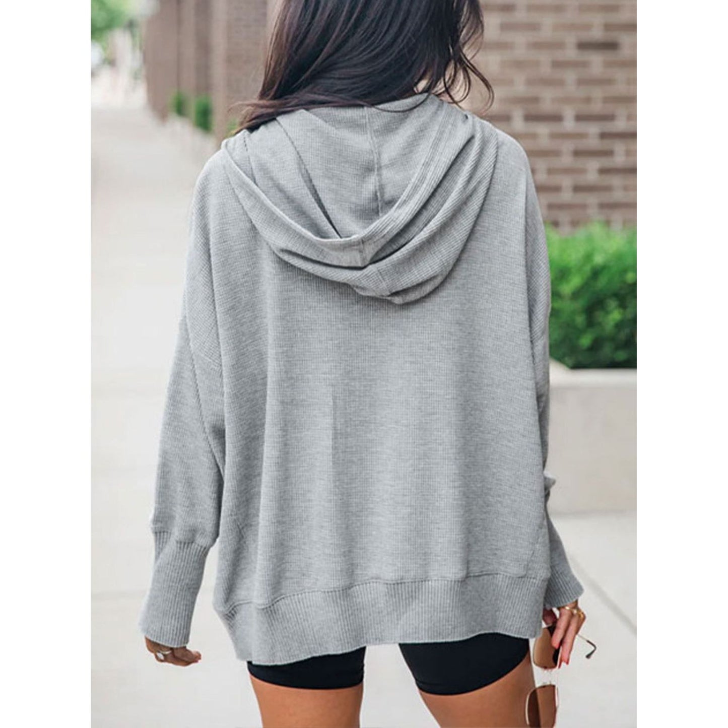 Perfee Half Snap Long Sleeve Hoodie