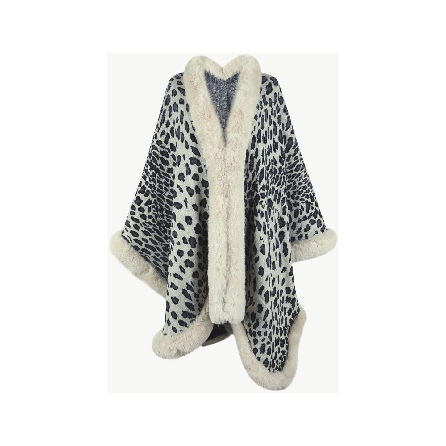 Leopard Open Front Poncho