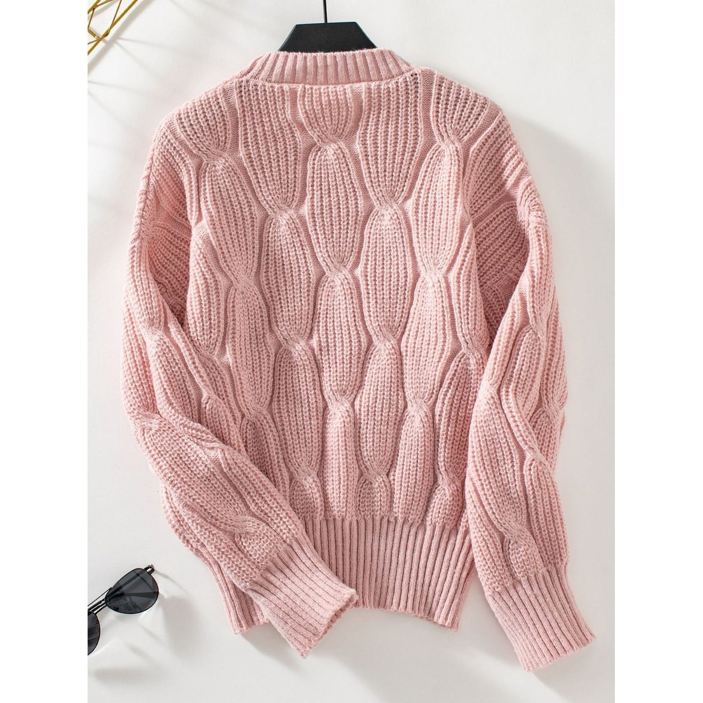 Round Neck Dropped Shoulder Sweater