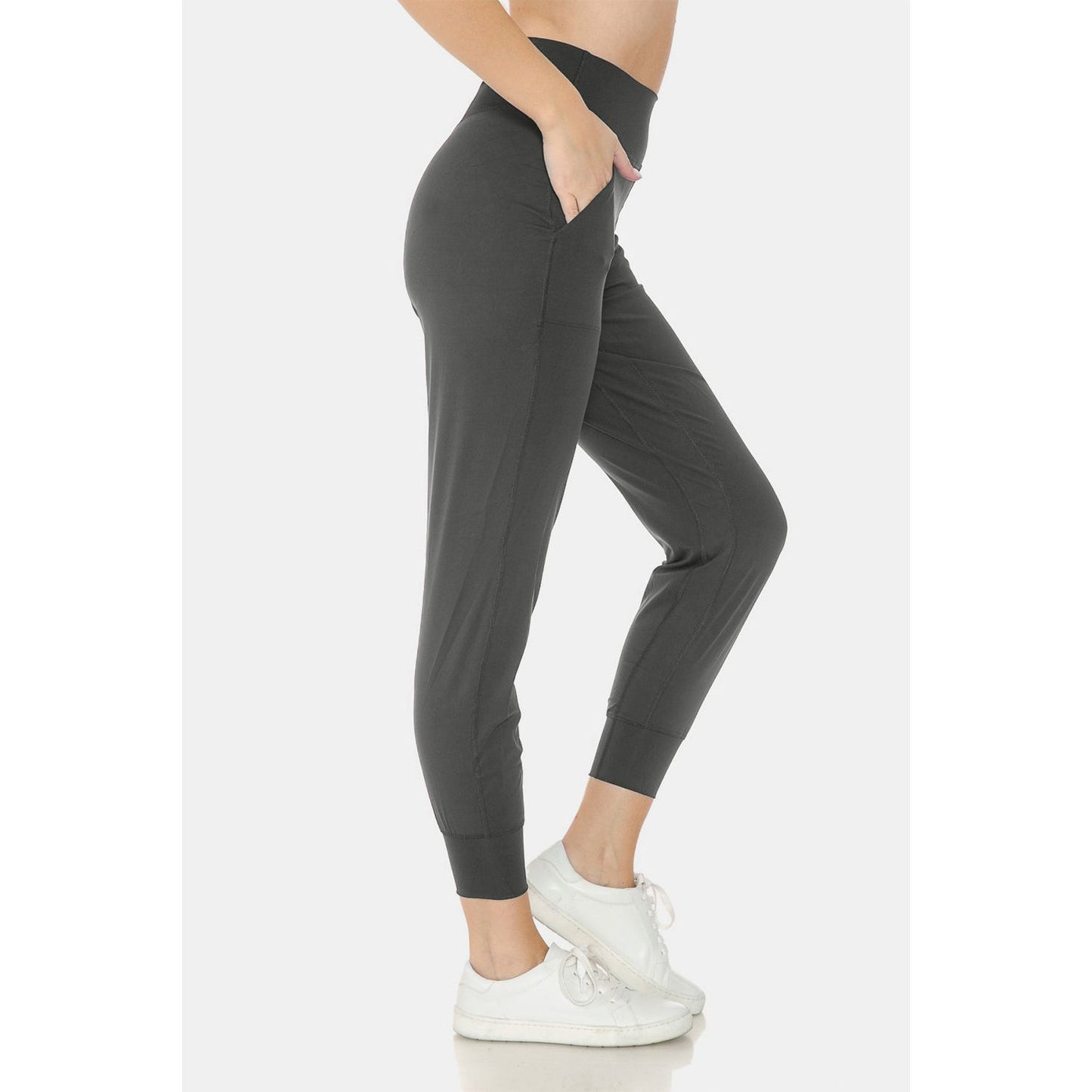 Leggings Depot Wide Waistband Slim Active Joggers