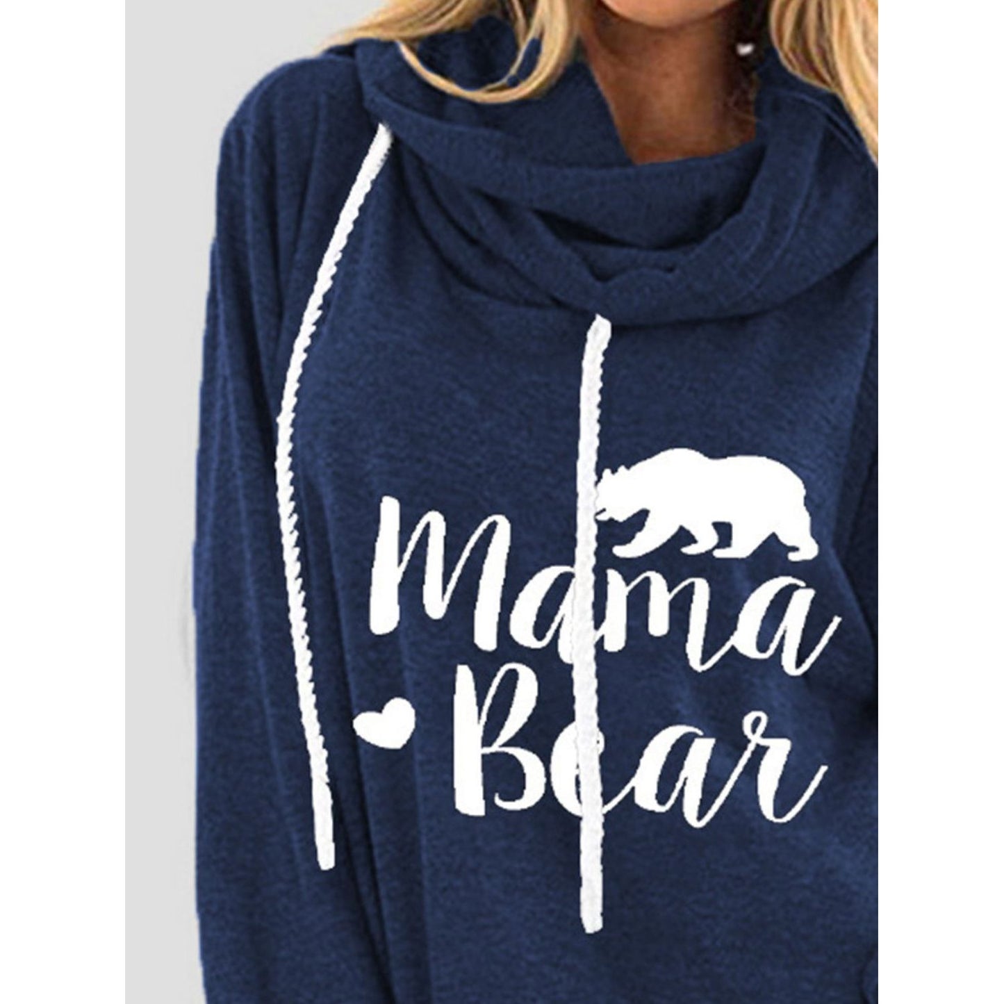 Drawstring Letter Graphic Long Sleeve Hoodie