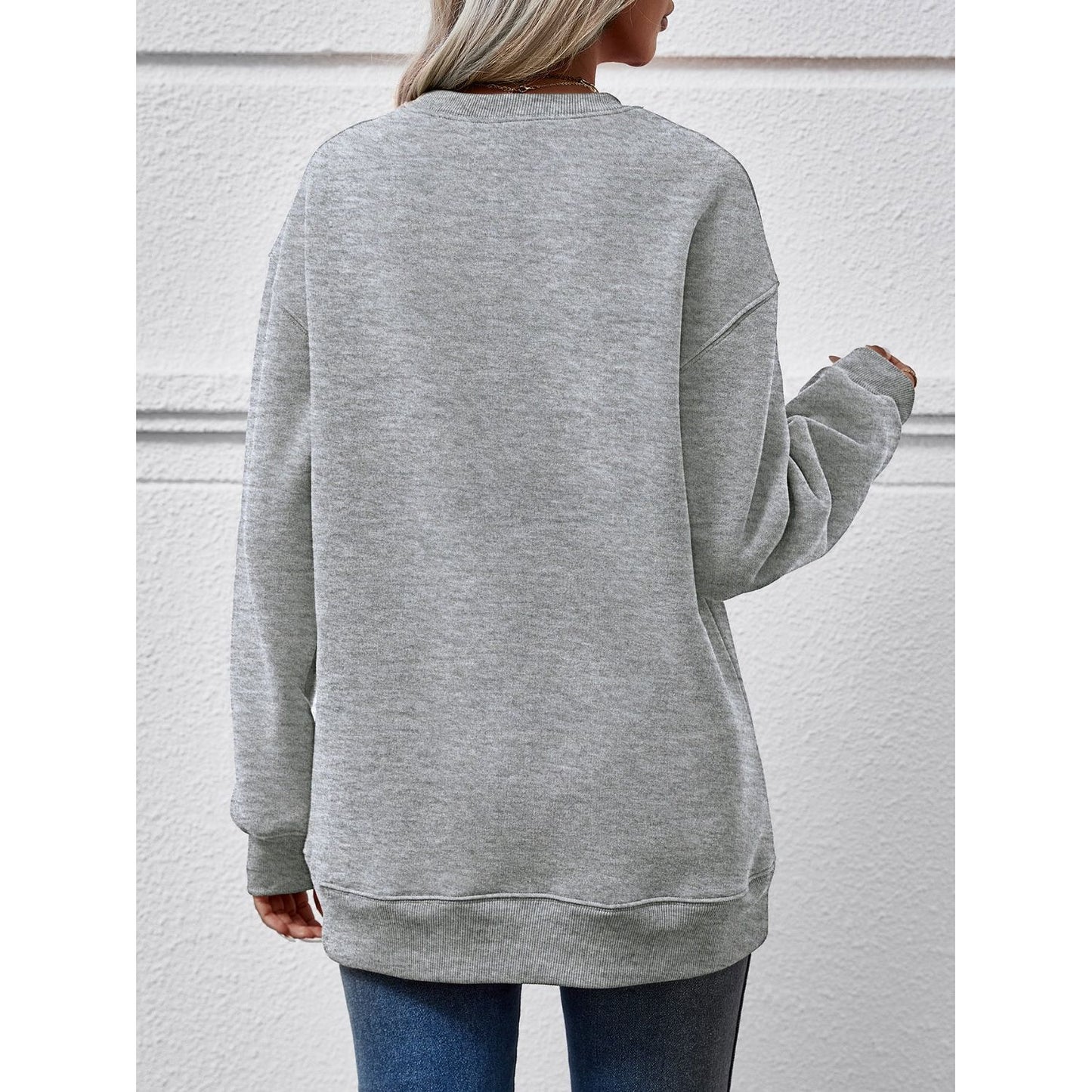 Faceless Gnomes Graphic Drop Shoulder Sweatshirt