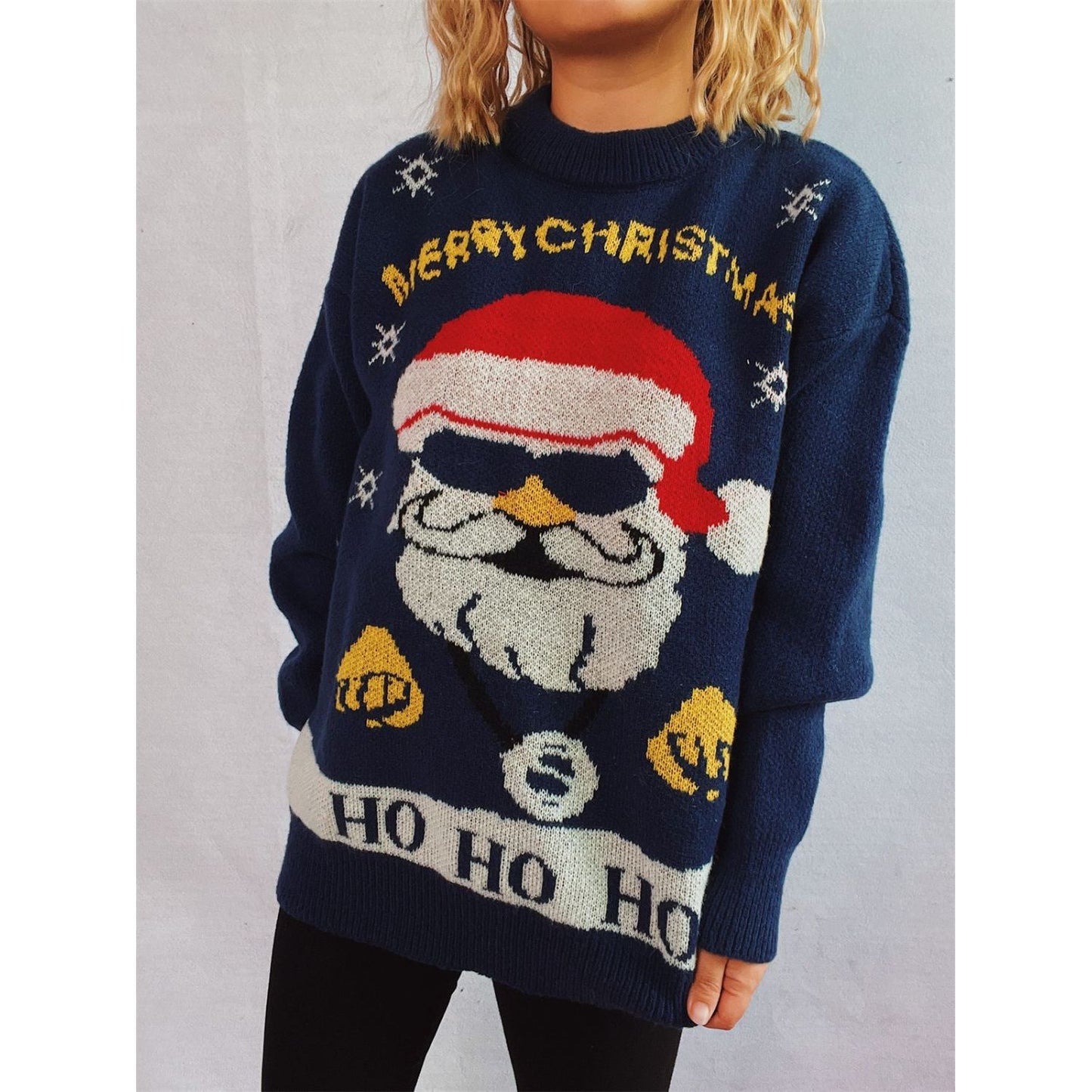 Santa Round Neck Long Sleeve Sweater