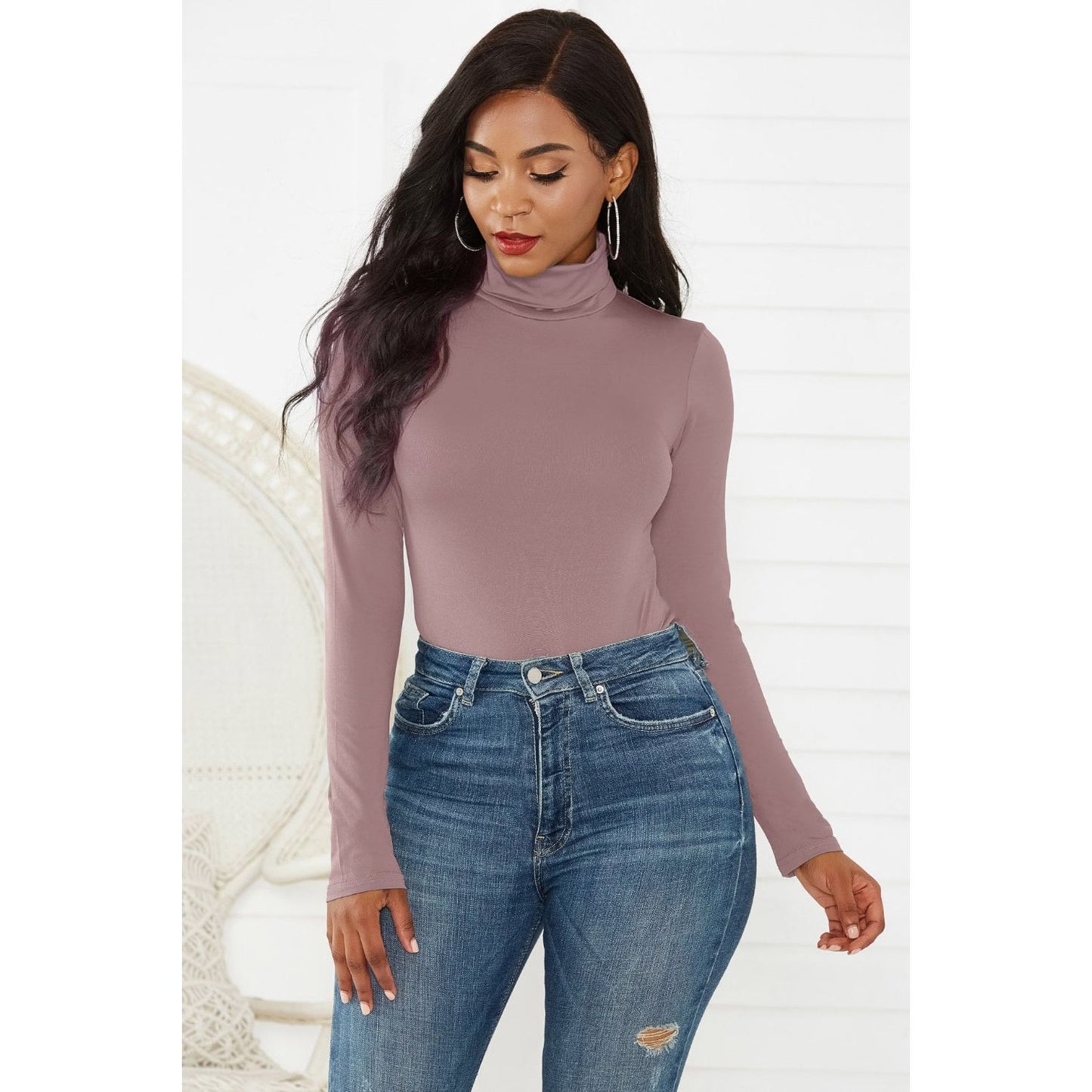 Turtleneck Long Sleeve Bodysuit