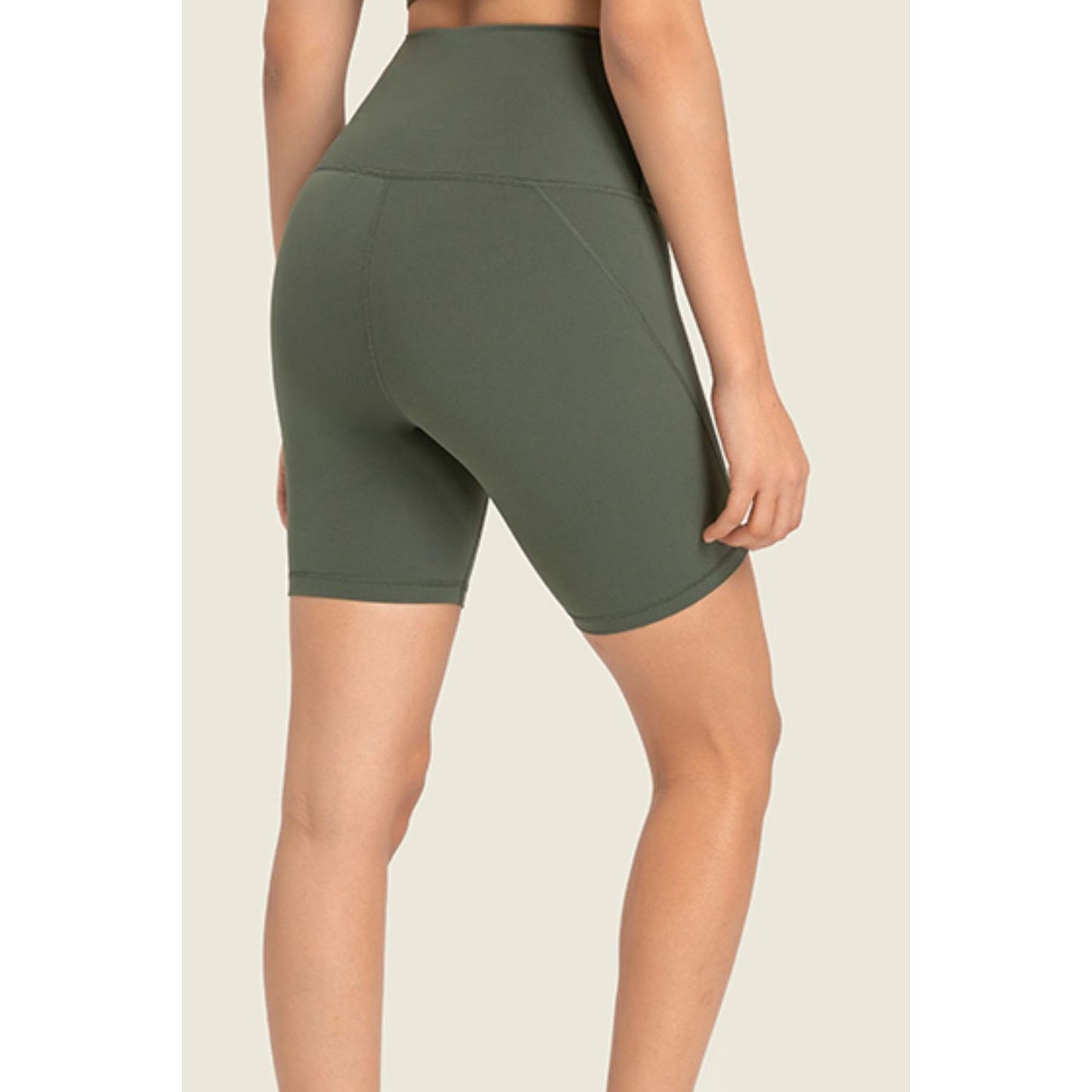 Seamless High-Rise Wide Waistband Biker Shorts