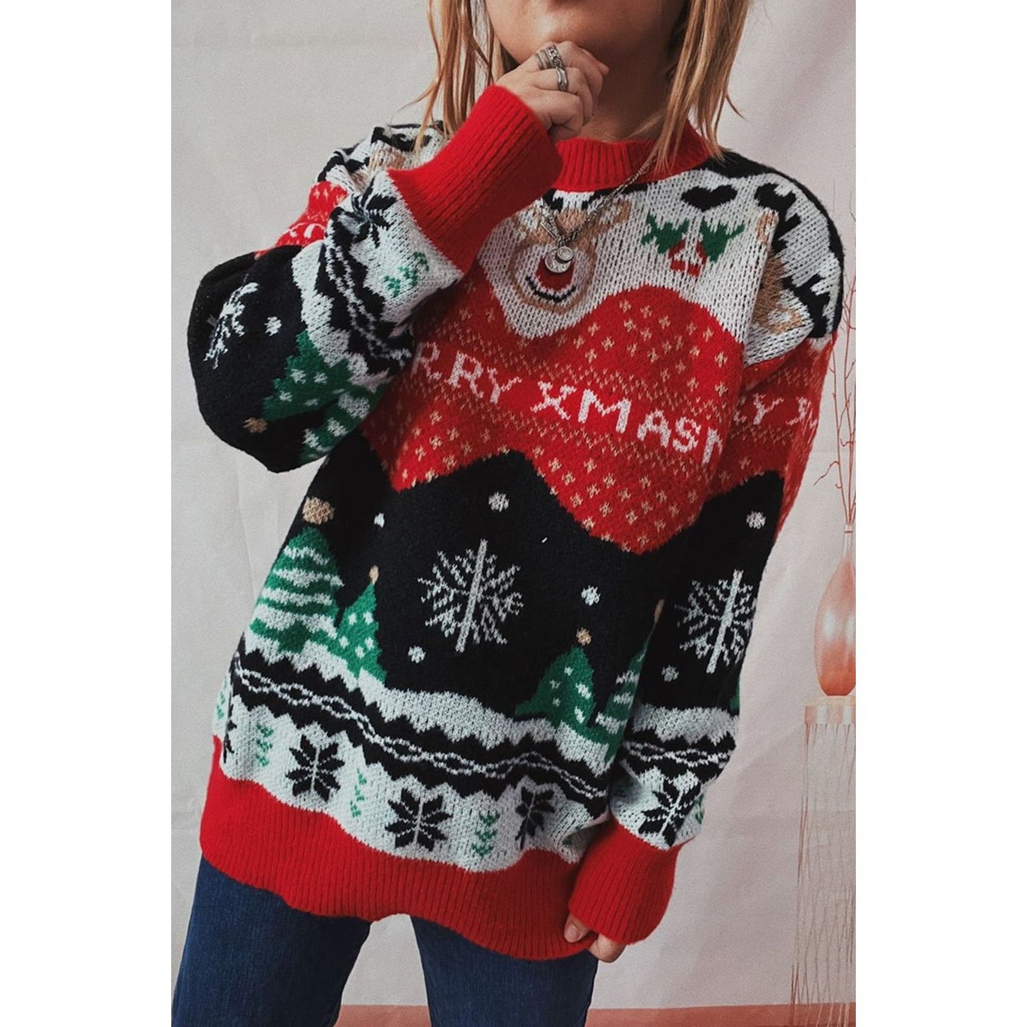 Christmas Element Long Sleeve Sweater