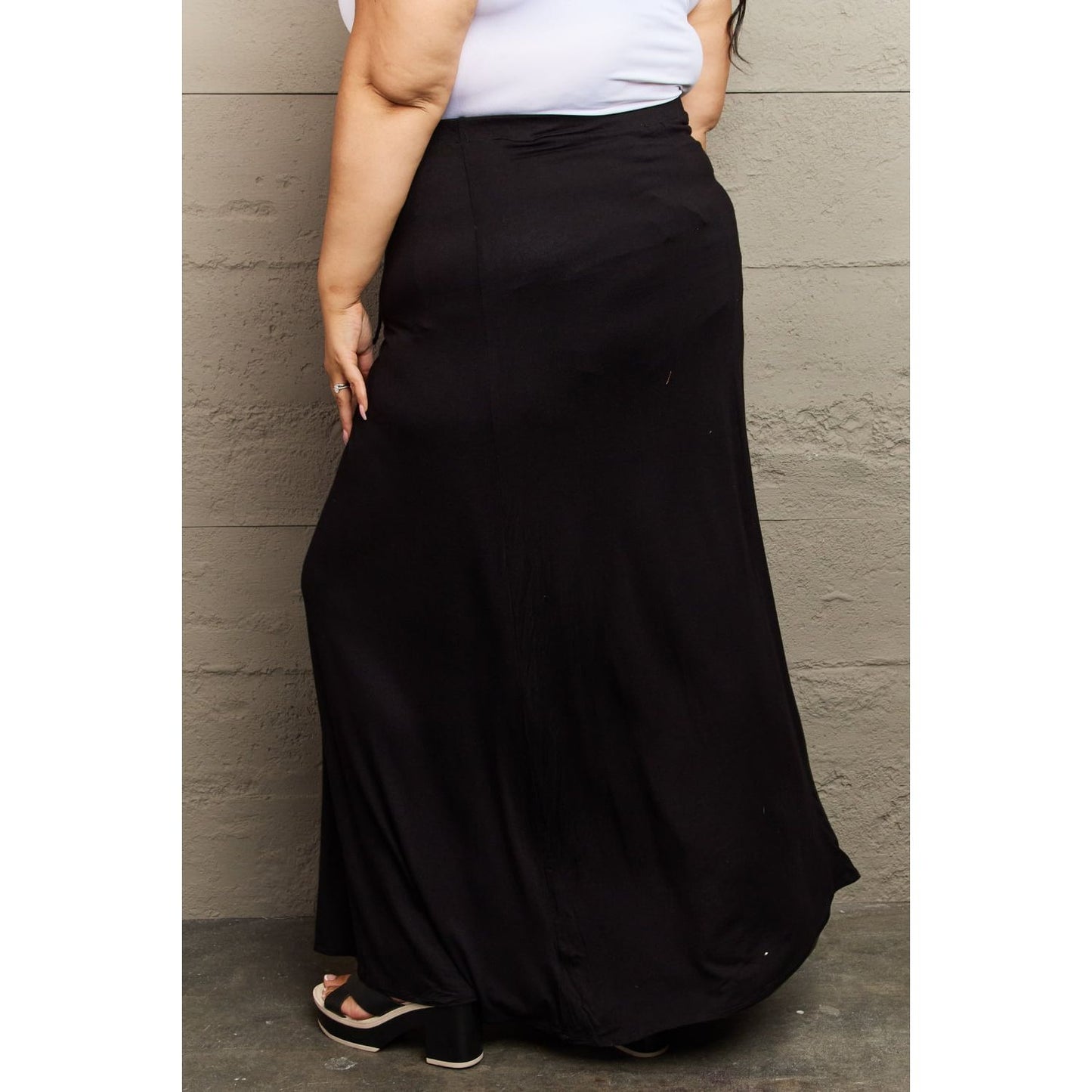 Culture Code For The Day Full Size Flare Maxi Skirt in Black