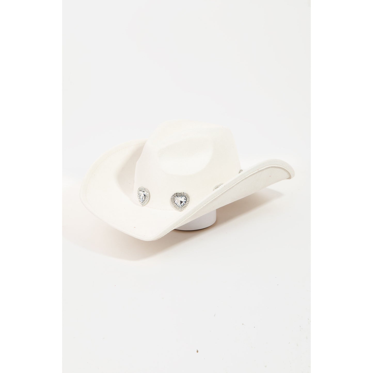 Fame Rhinestone Pave Heart Cowboy Hat