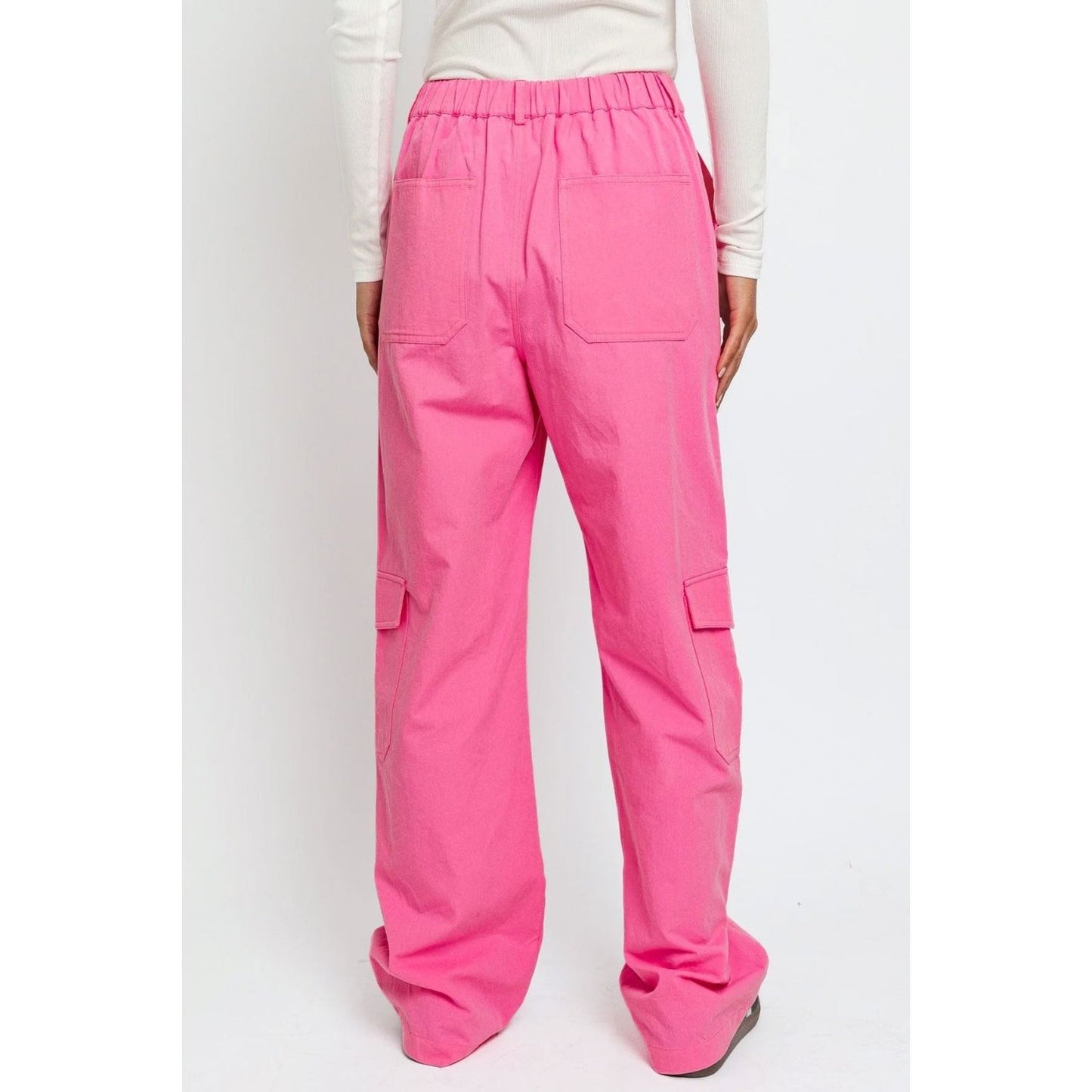 Le Lis High Waisted Wide Leg Cargo Pants with Pockets