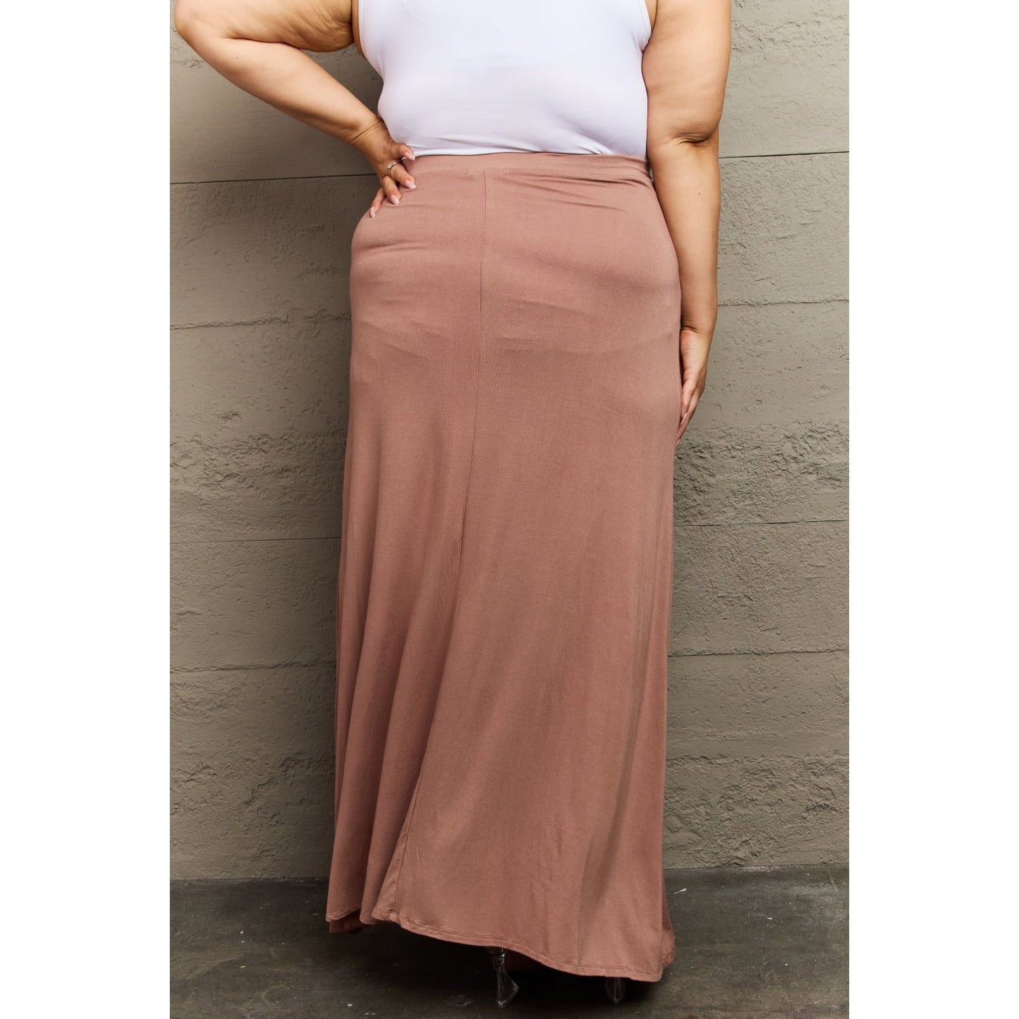 Culture Code For The Day Full Size Flare Maxi Skirt in Chocolate