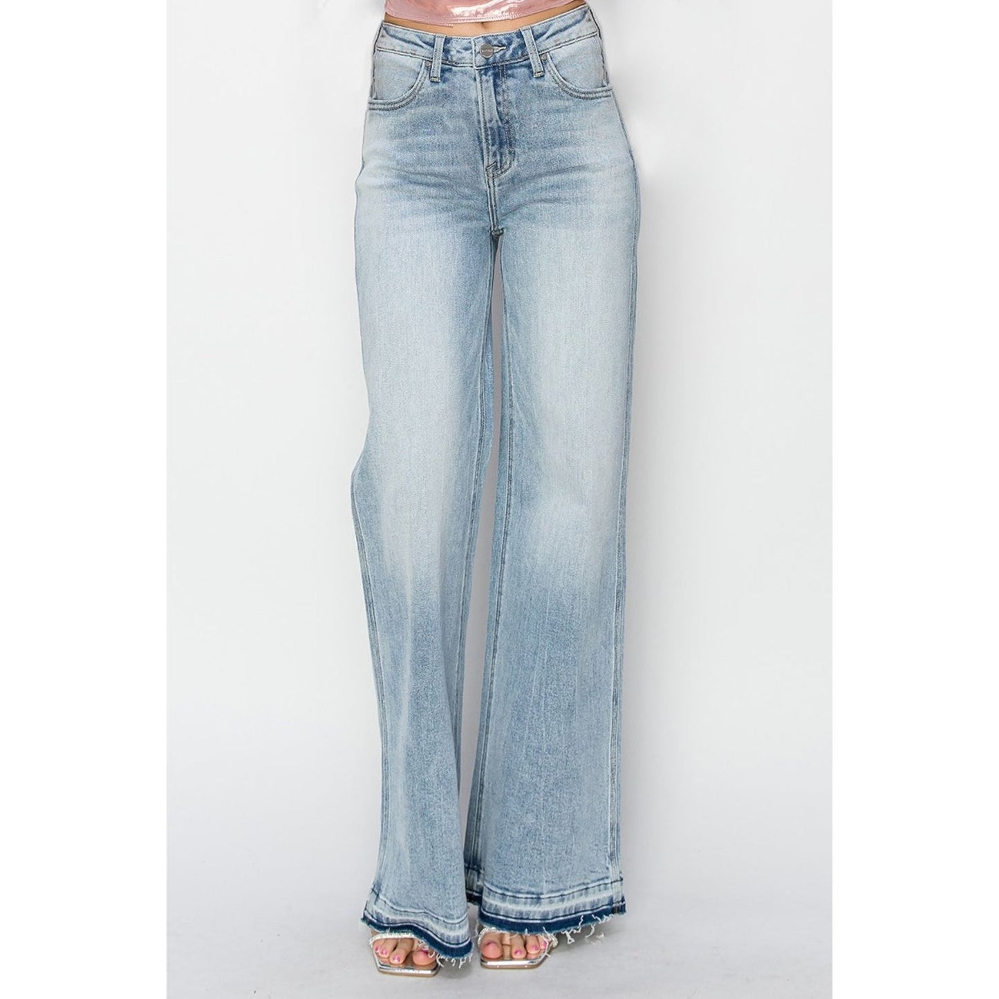 Risen Full Size High Rise Wide Leg Jeans