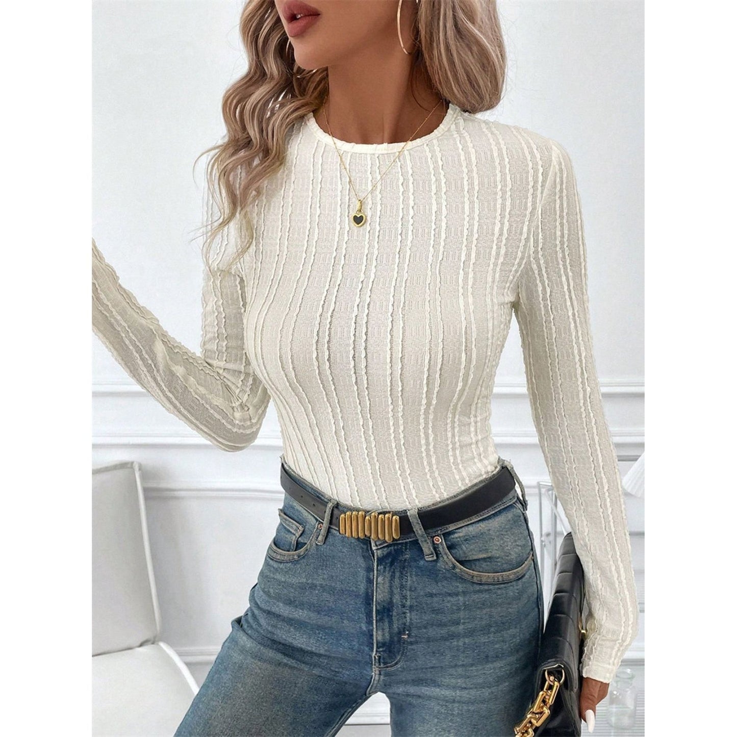 Round Neck Long Sleeve Top