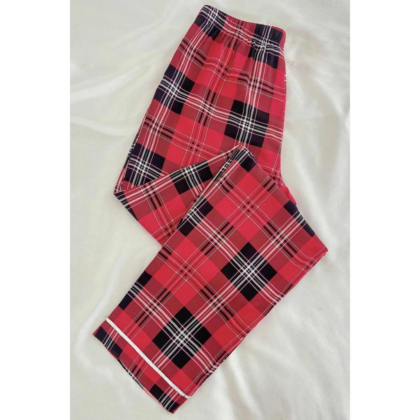 Plaid Tied Loungewear Pants