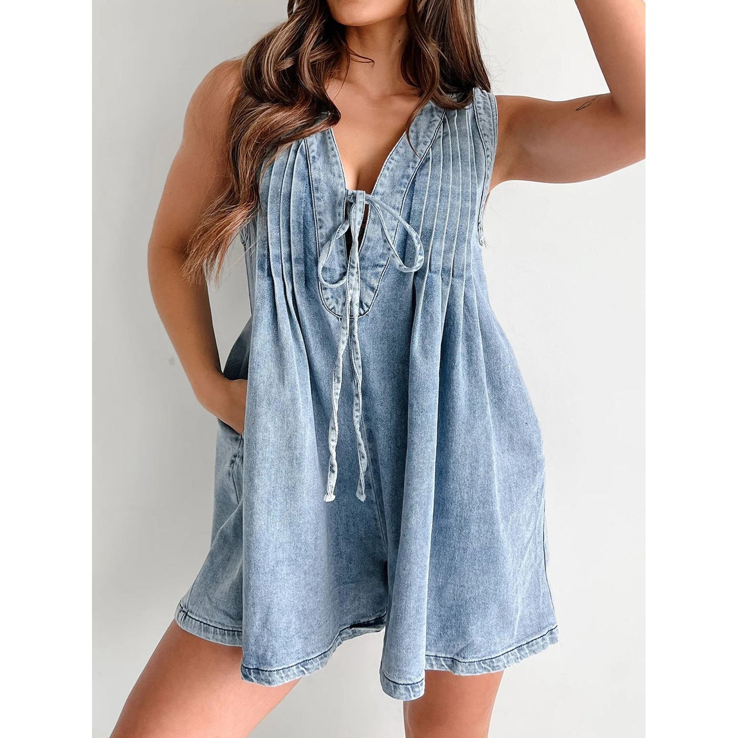 Tied Romper with Pockets