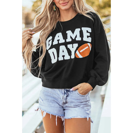 GAME DAY Round Neck Long Sleeve Sweatshirt