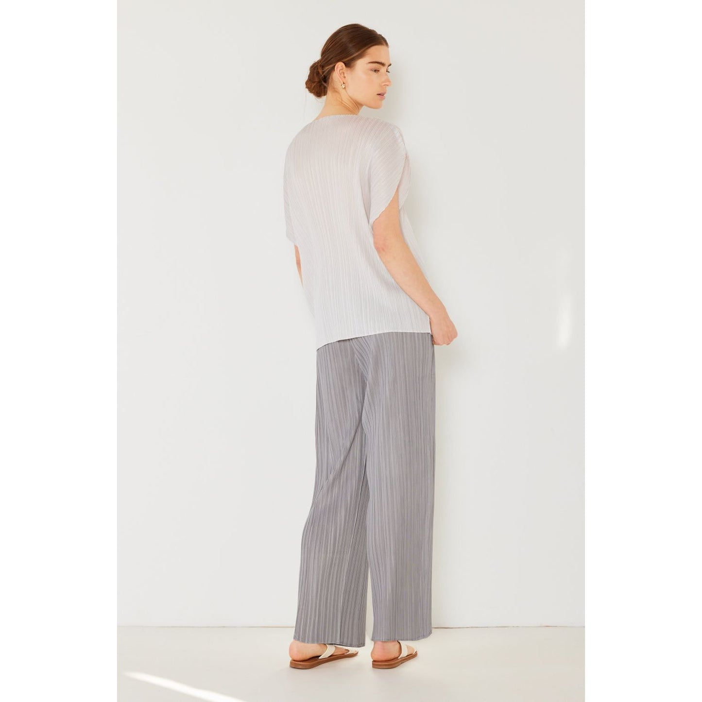 Marina West Swim Pleated Elastic-Waist Straight Pants