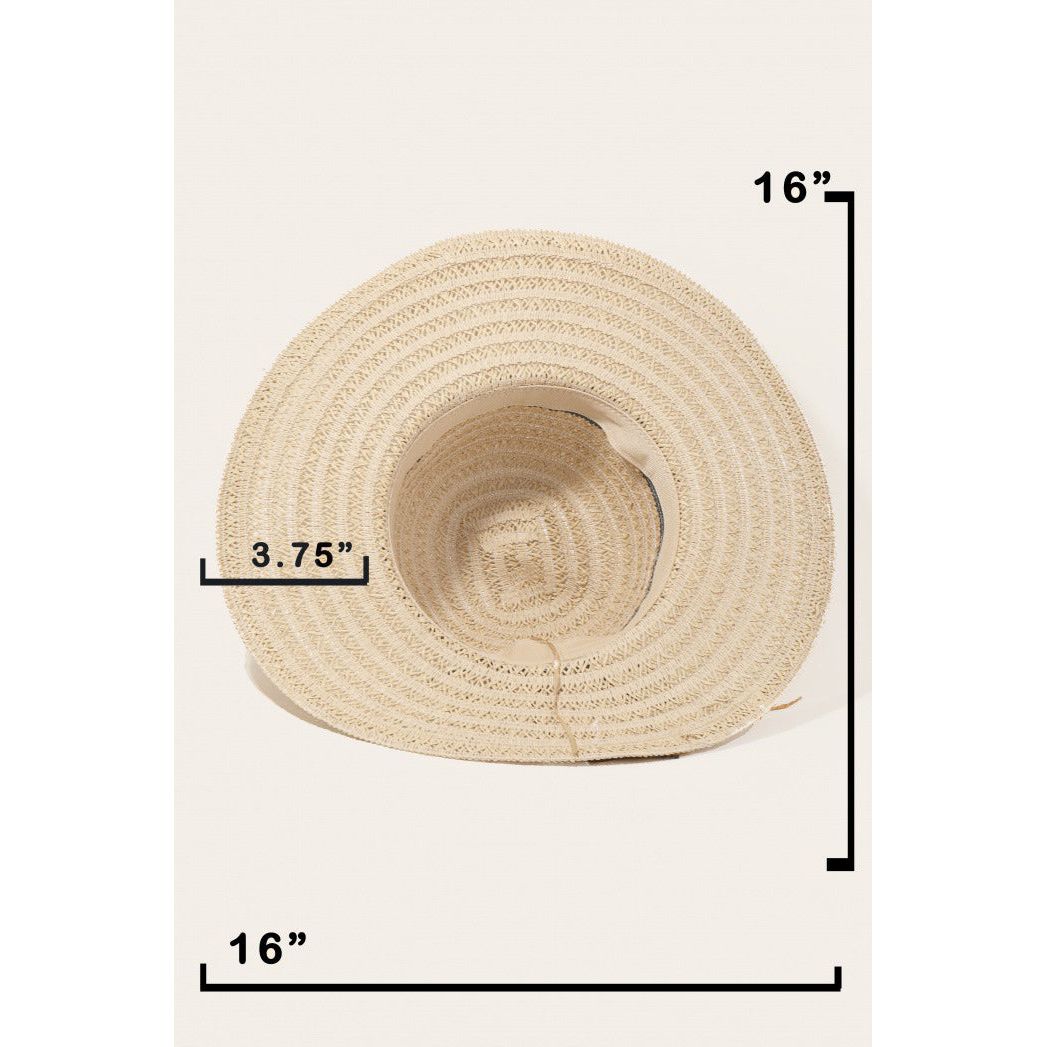 Fame Contrast Straw Braided Sun Hat