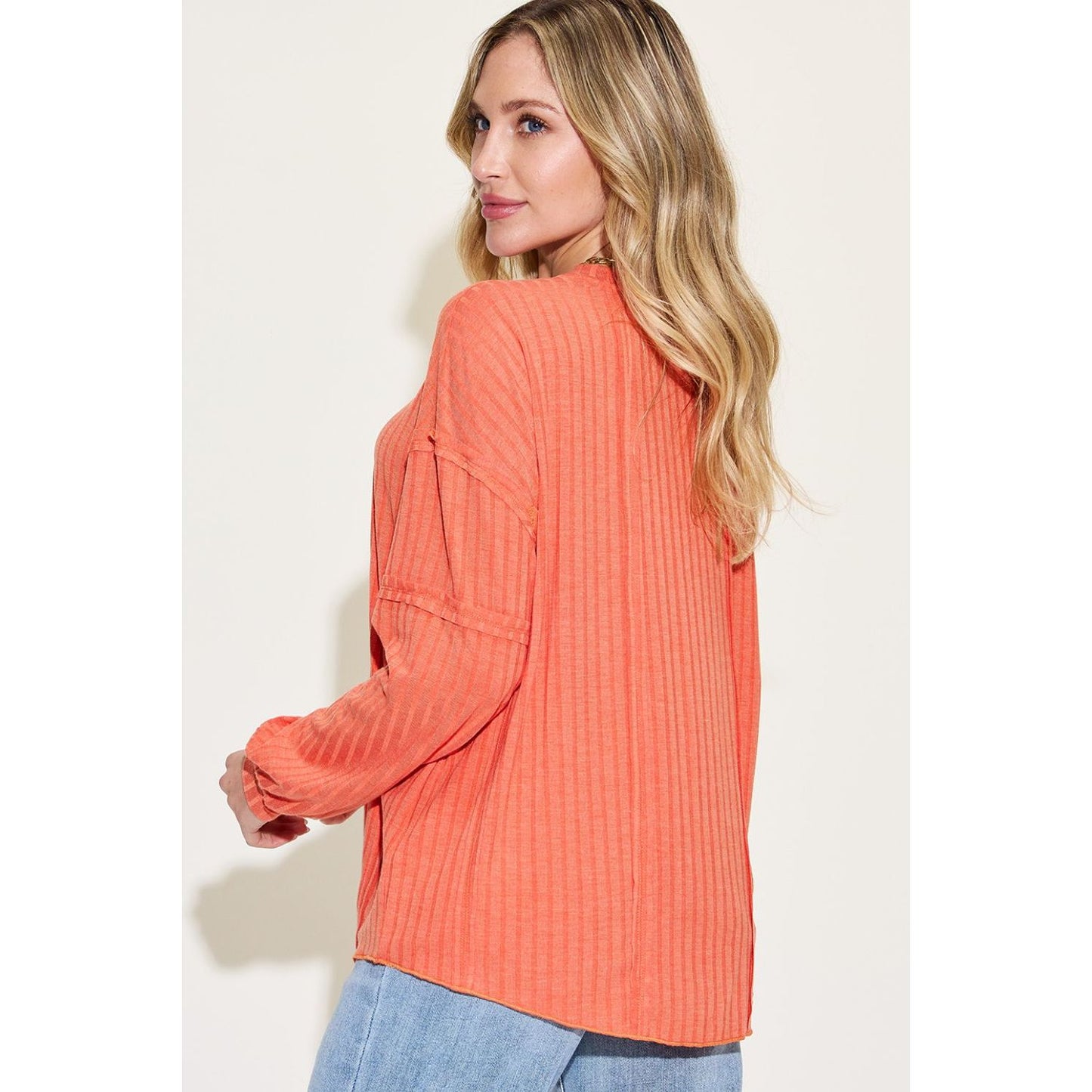 Basic Bae Full Size Ribbed Round Neck Long Sleeve T-Shirt