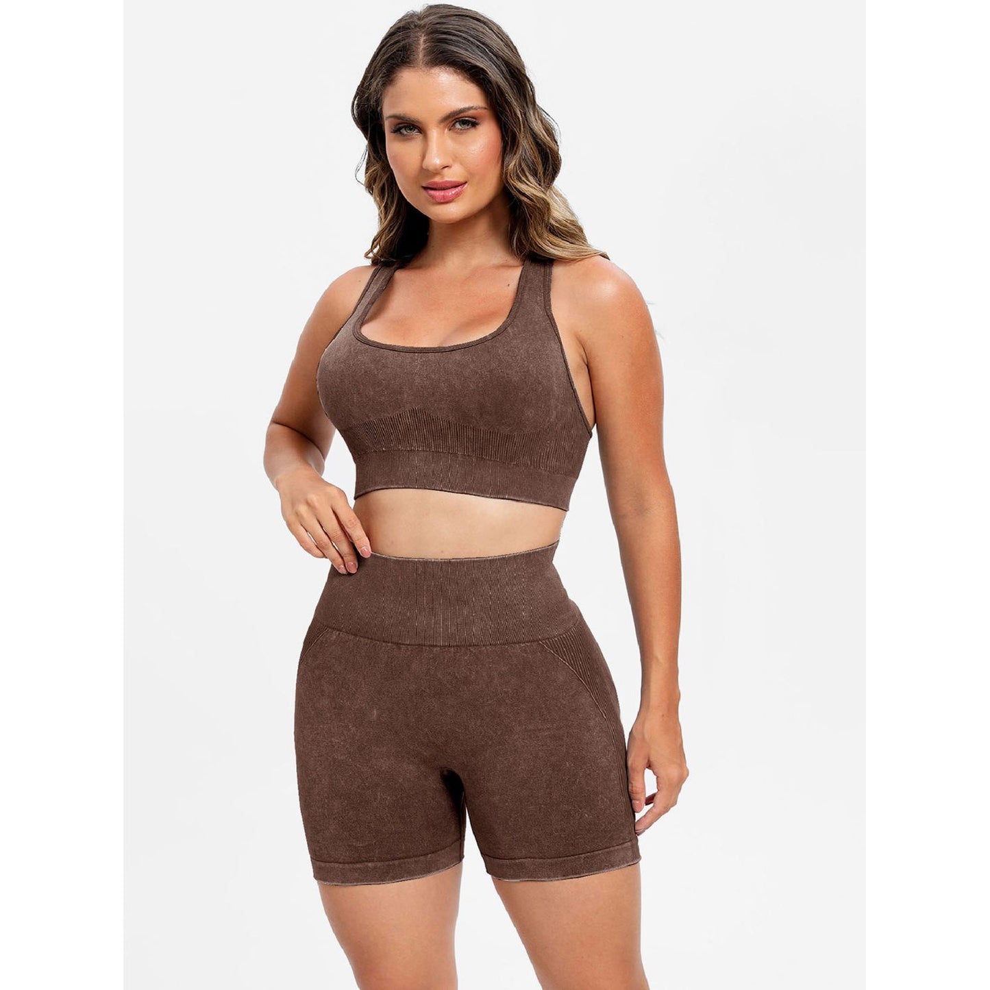 Scoop Neck Wide Strap Top and Shorts Active Set