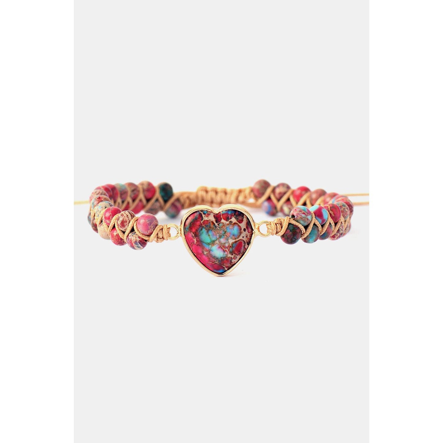 Handmade Heart Shape Natural Stone Bracelet