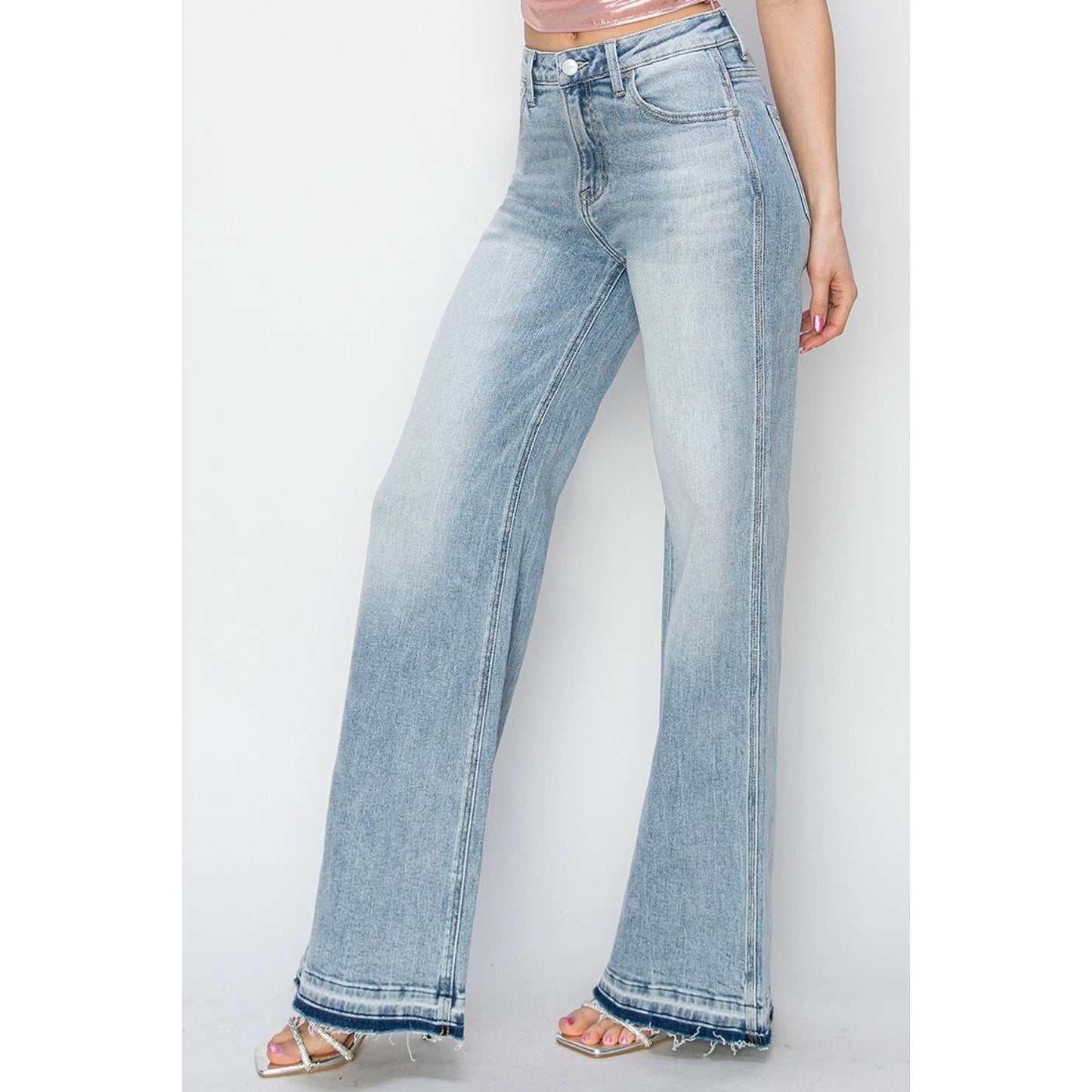 Risen Full Size High Rise Wide Leg Jeans