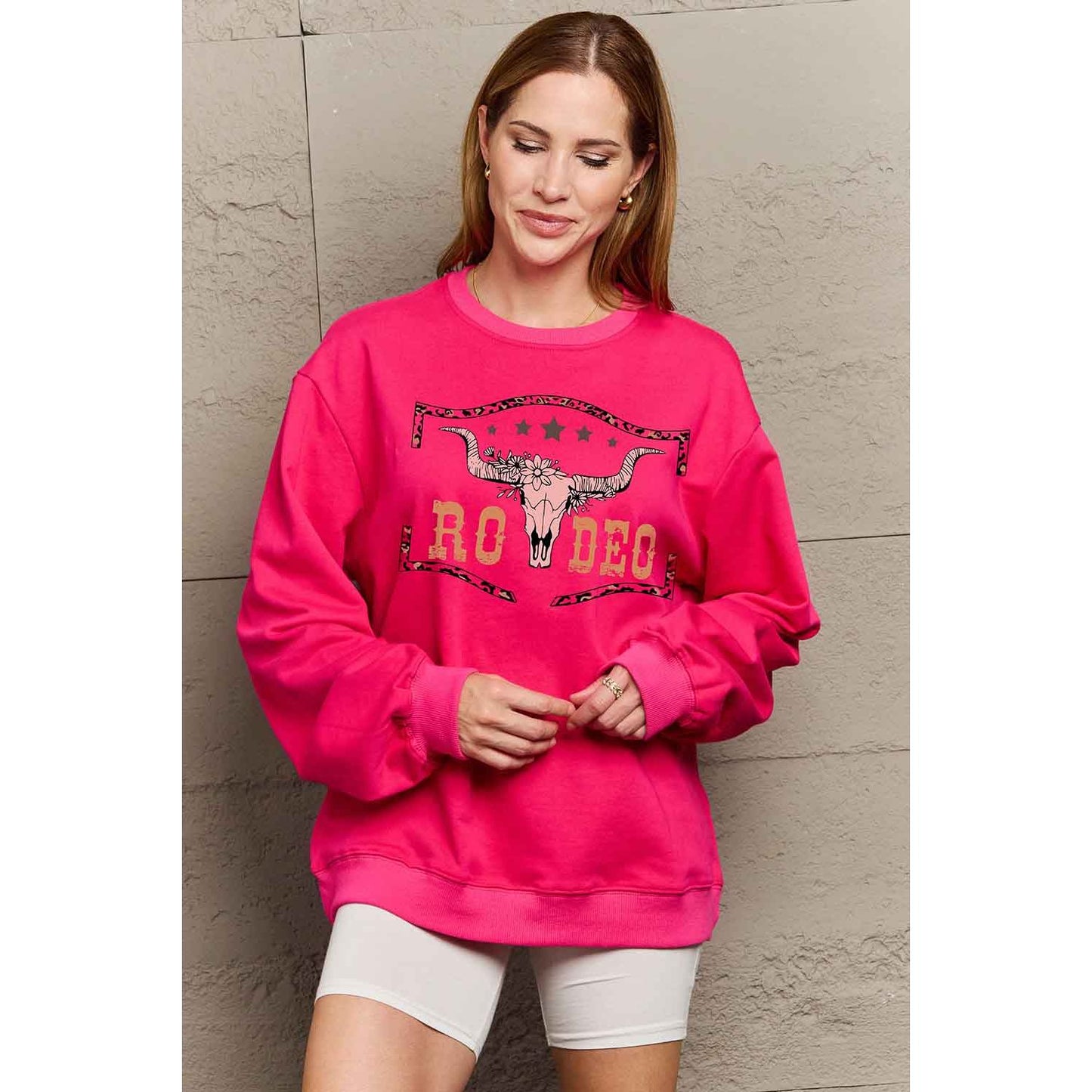 Simply Love Simply Love Full Size Round Neck Dropped Shoulder RODEO Graphic Sweatshirt