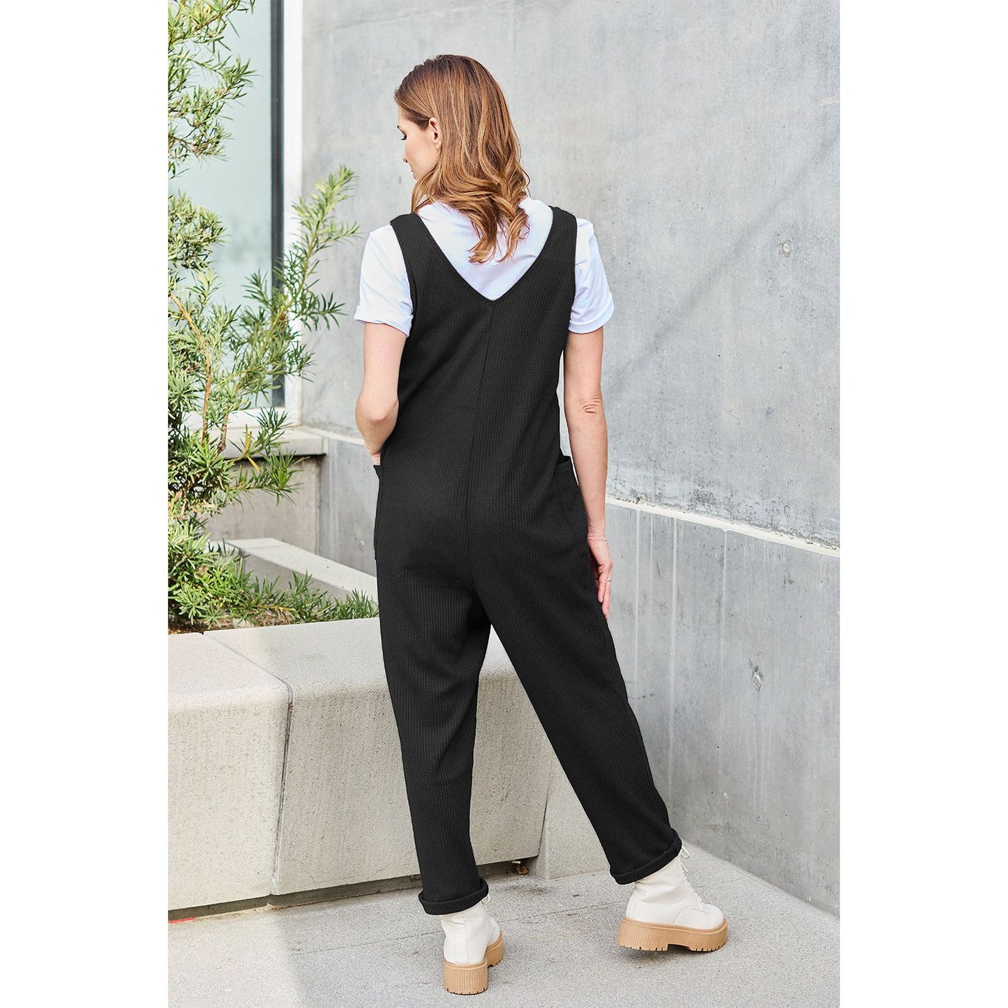 Double Take Full Size Sleeveless Straight Jumpsuit