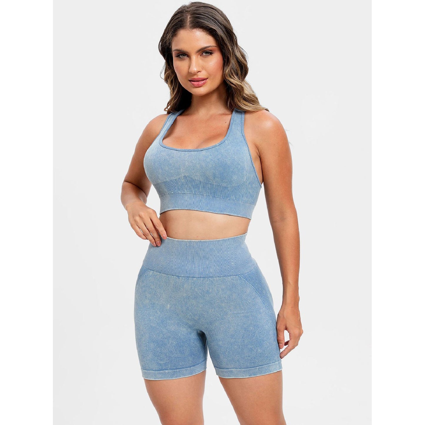 Scoop Neck Wide Strap Top and Shorts Active Set