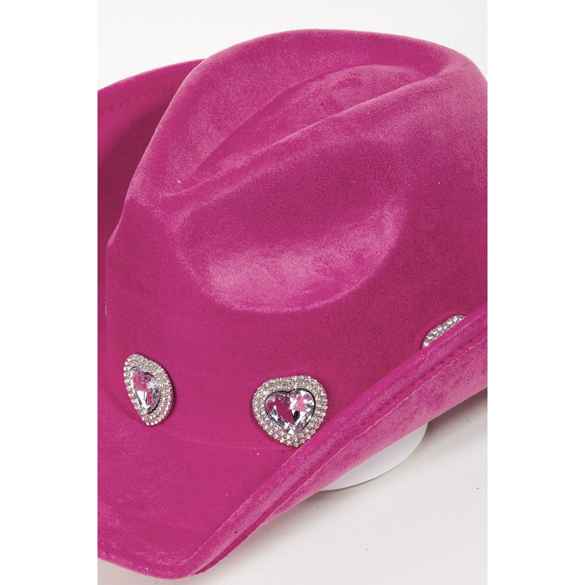 Fame Rhinestone Pave Heart Cowboy Hat