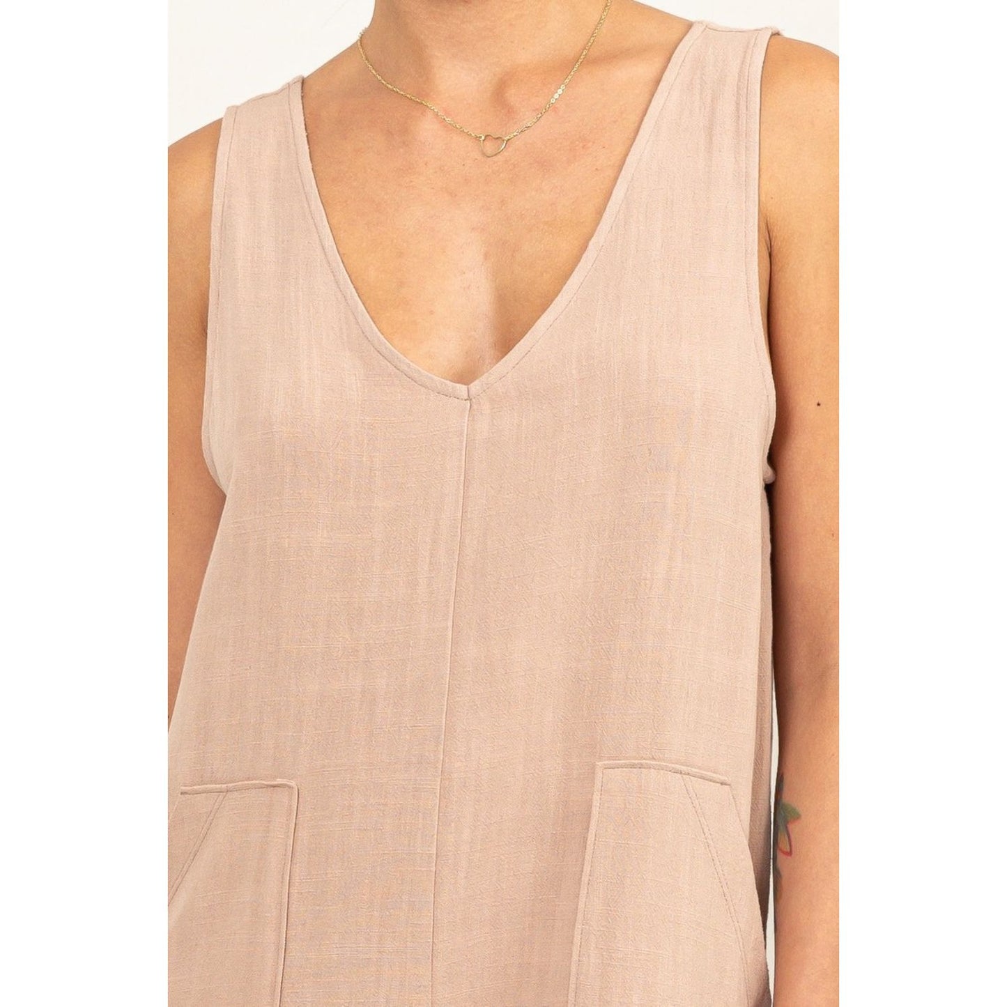 HYFVE V-Neck Sleeveless Romper with Pockets