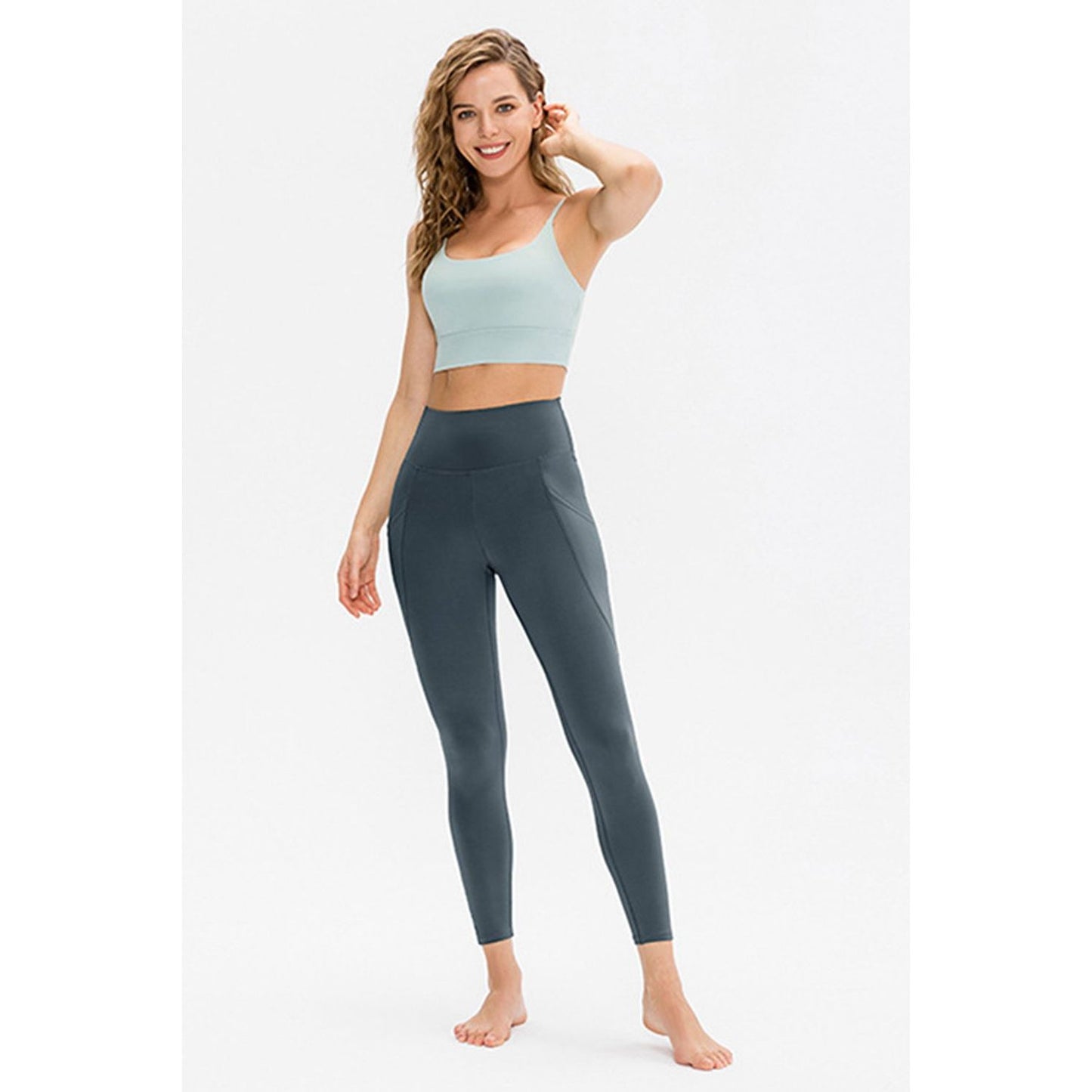 Slim Fit Long Active Leggings with Pockets