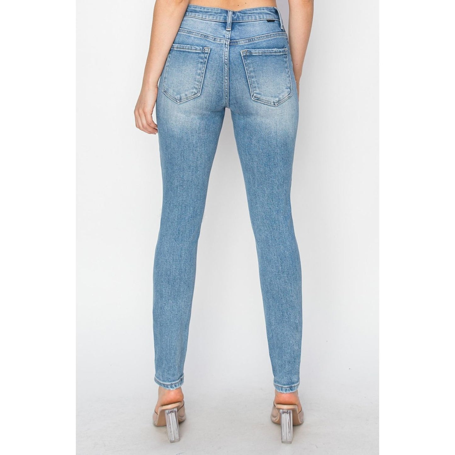 Risen Full Size High Rise Knee Distressed Skinny Jeans