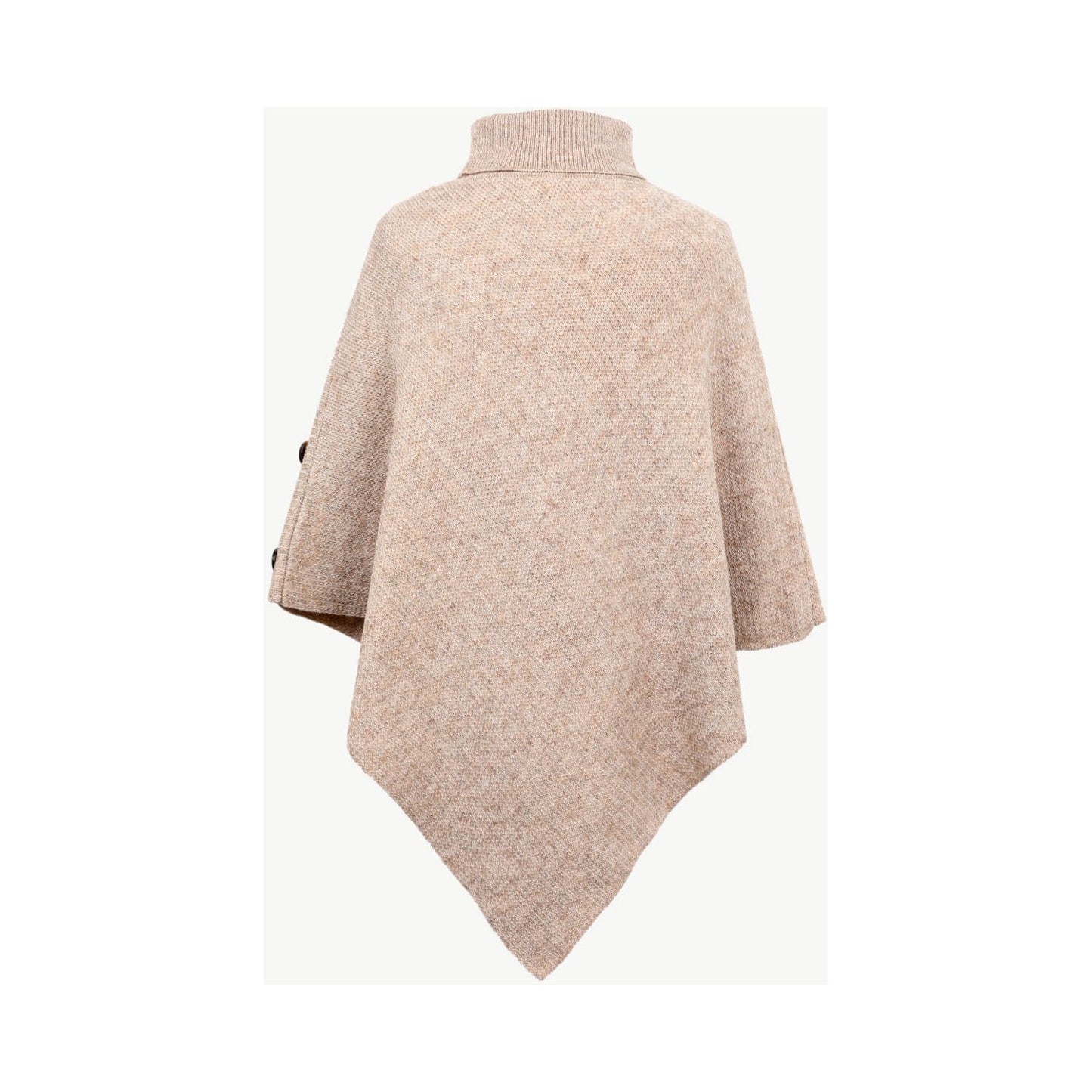 Turtleneck Buttoned Poncho