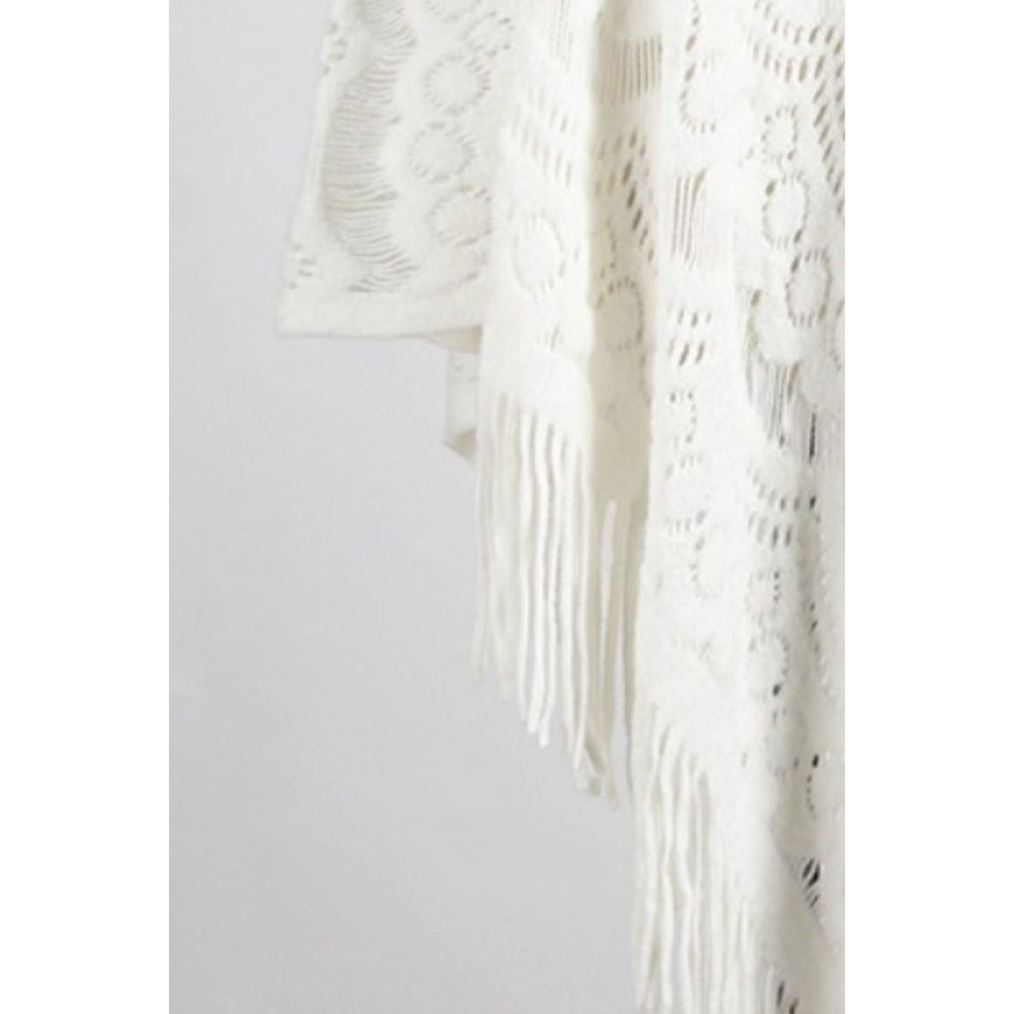 Fringe Openwork Surplice Cape Sleeve Poncho