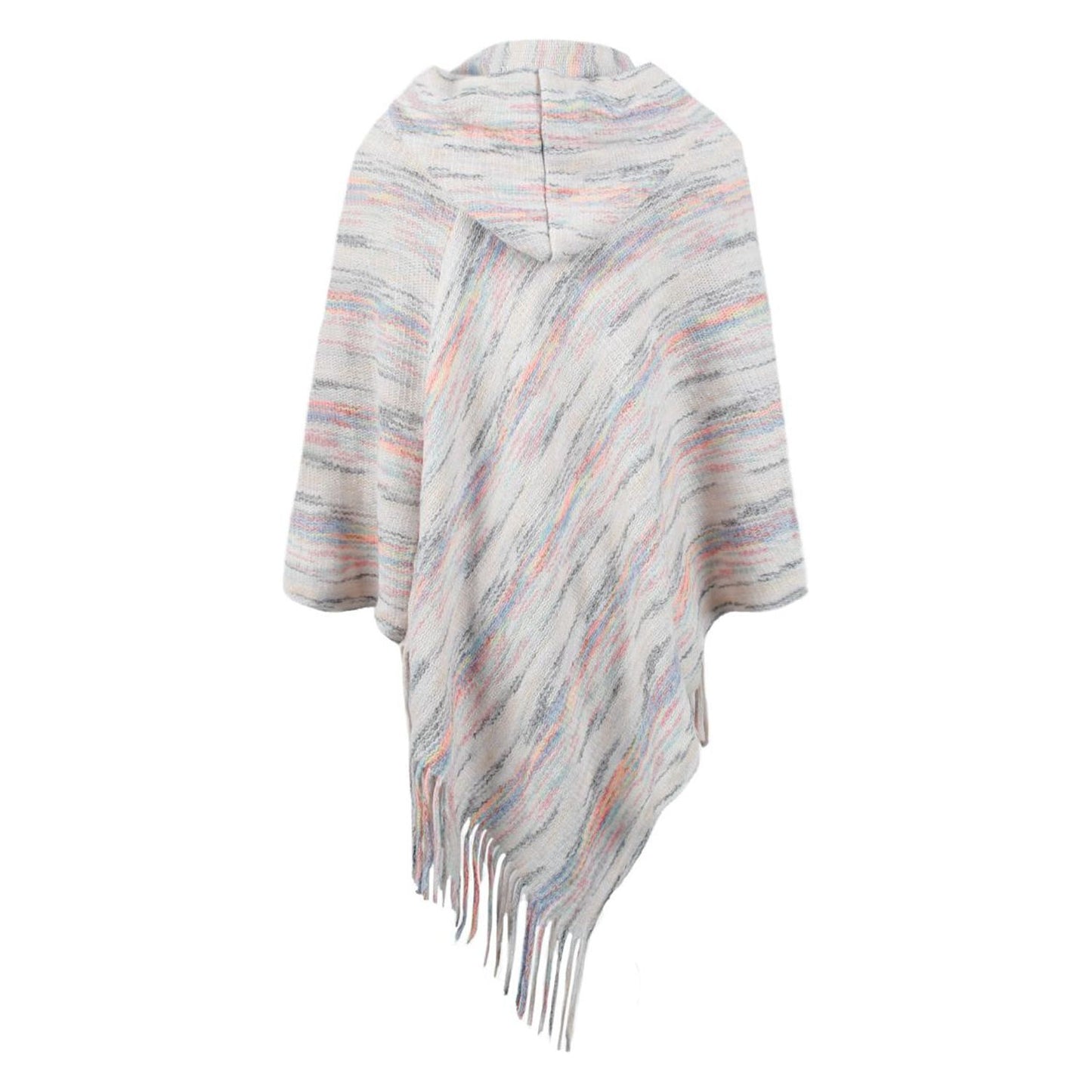 Fringe Hem Hooded Poncho