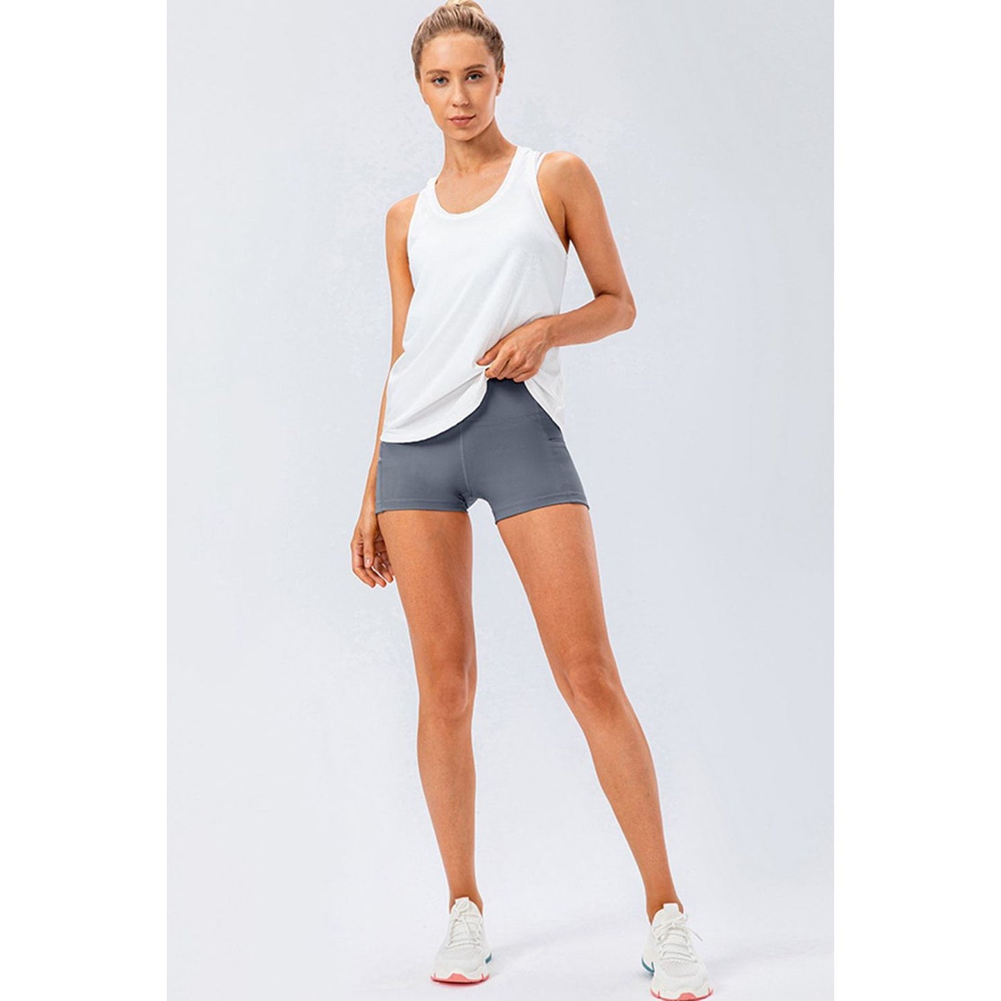 Slim Fit Wide Waistband Sports Shorts