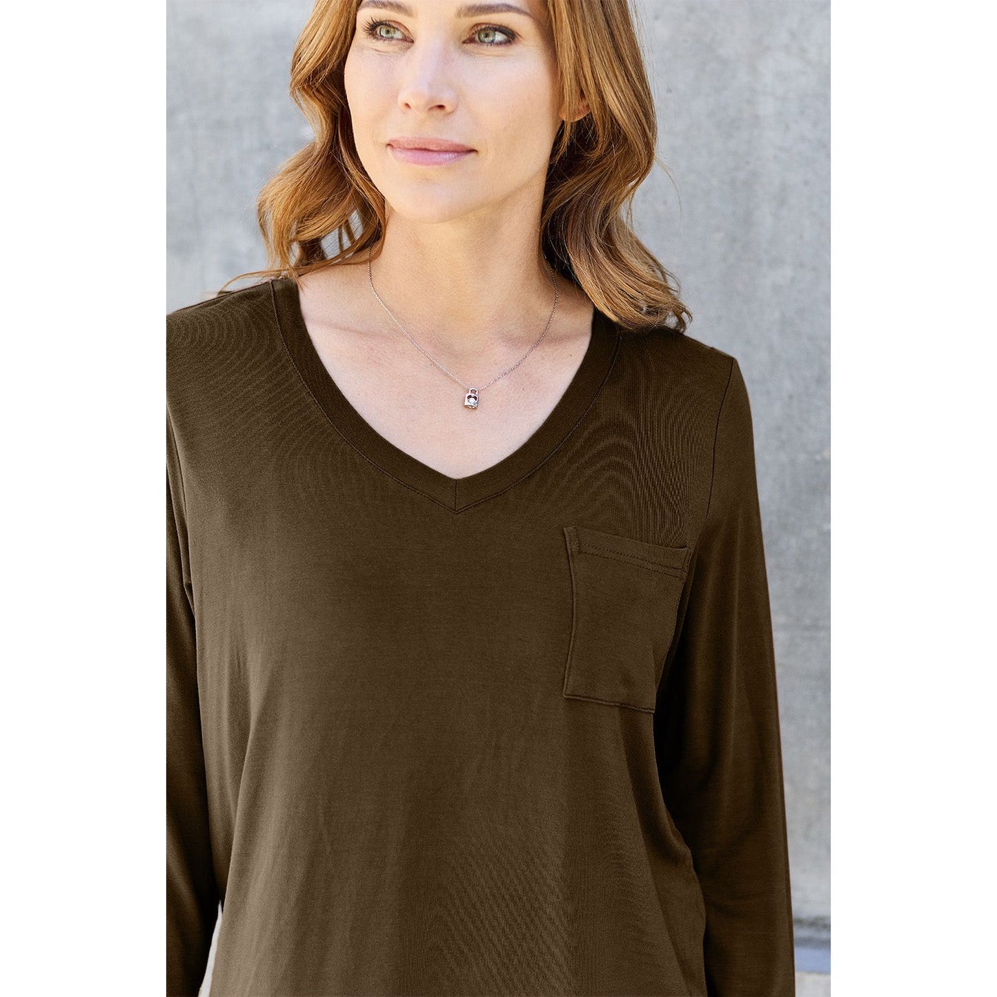 Basic Bae Full Size V-Neck Long Sleeve Top