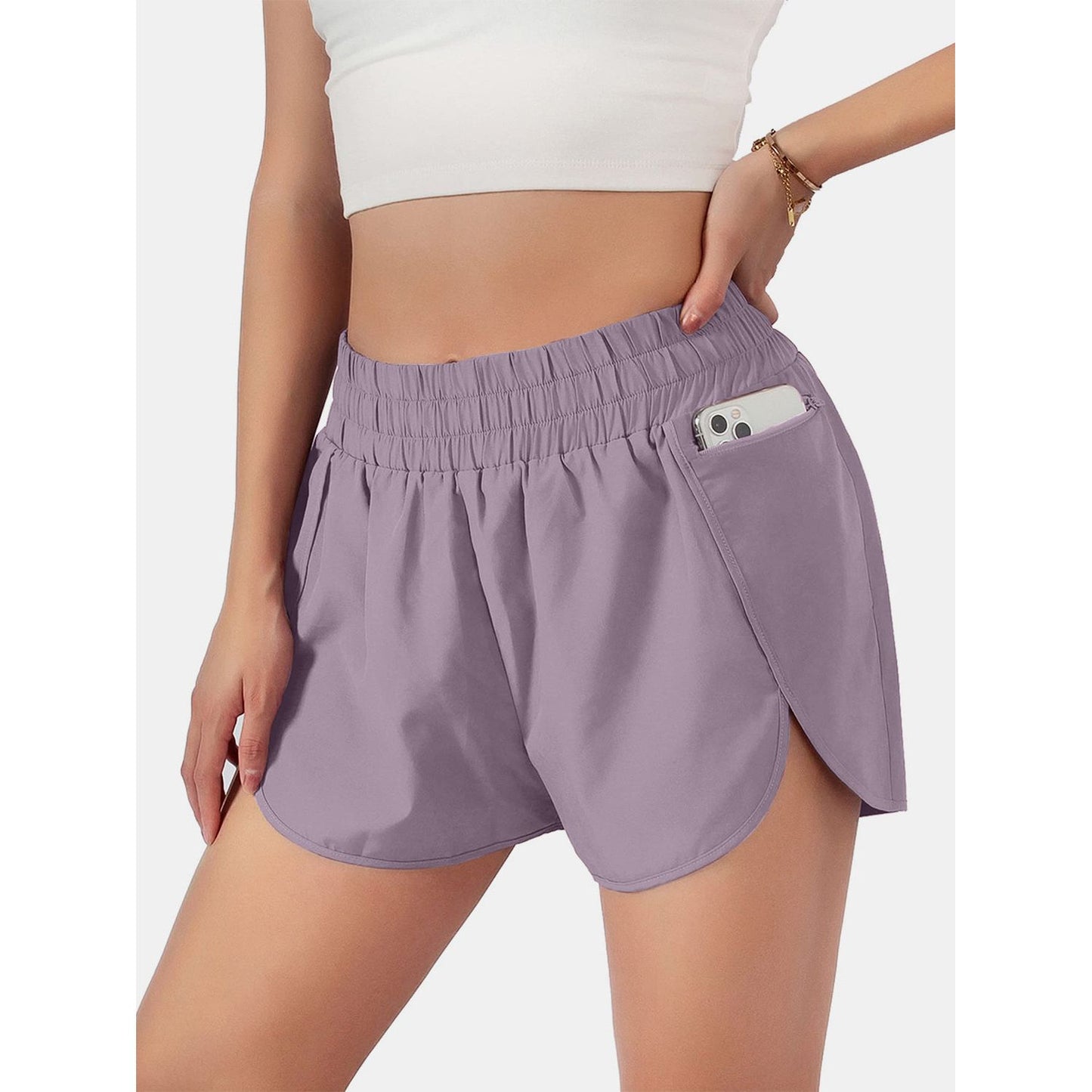 Elastic Waist Active Shorts