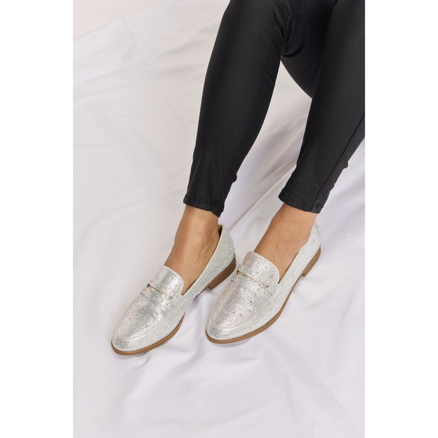 Forever Link Rhinestone Point Toe Loafers