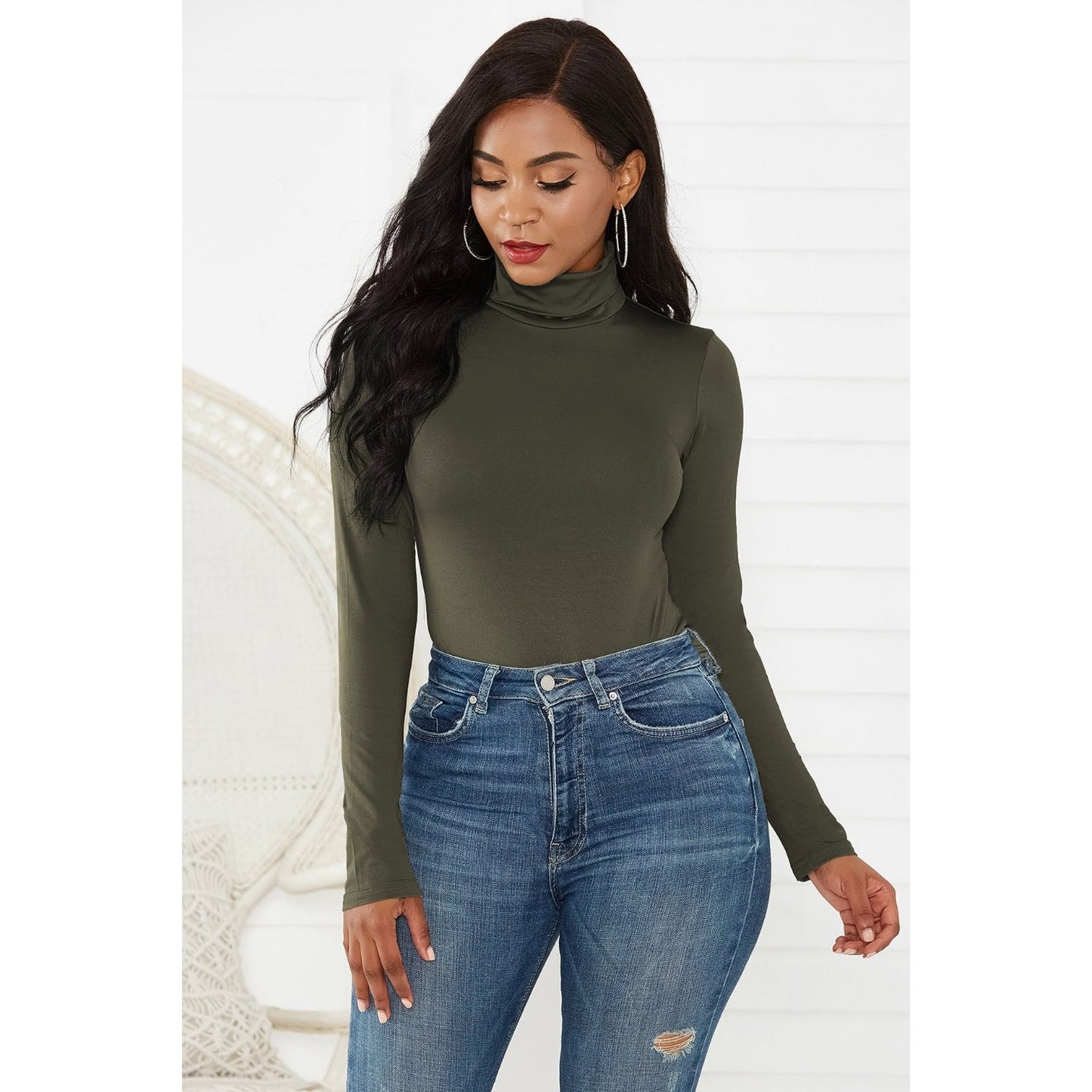 Turtleneck Long Sleeve Bodysuit