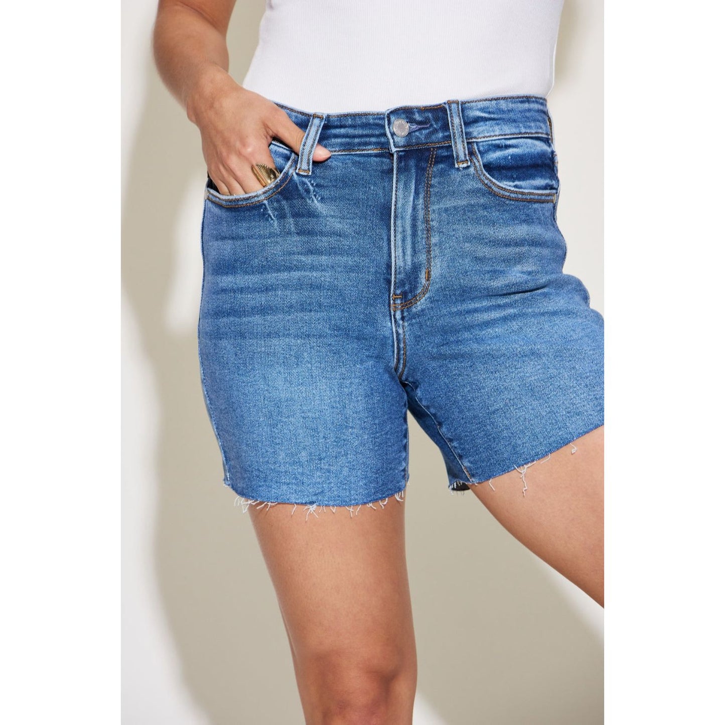 Judy Blue Full Size High Waist Slim Denim Shorts