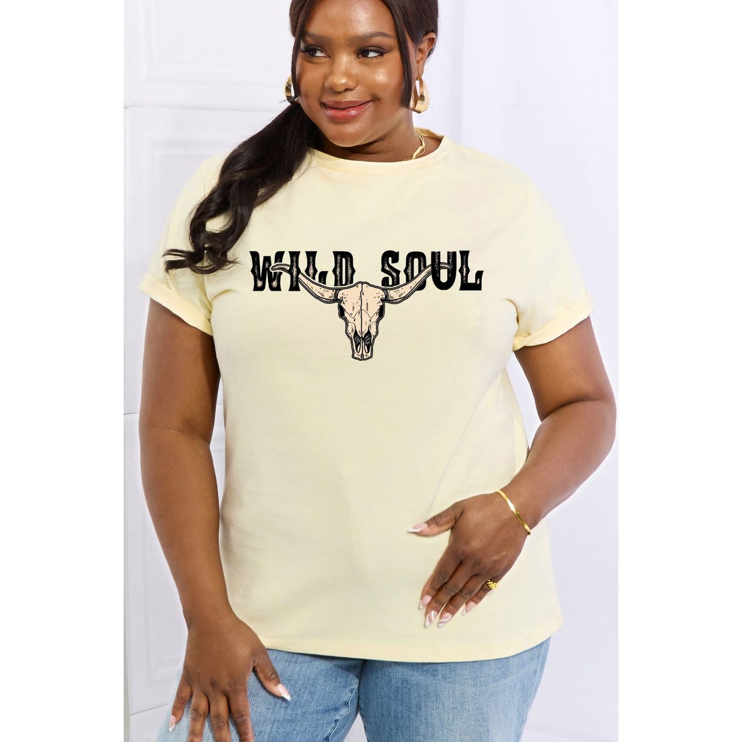 Simply Love Full Size WILD SOUL Graphic Cotton Tee