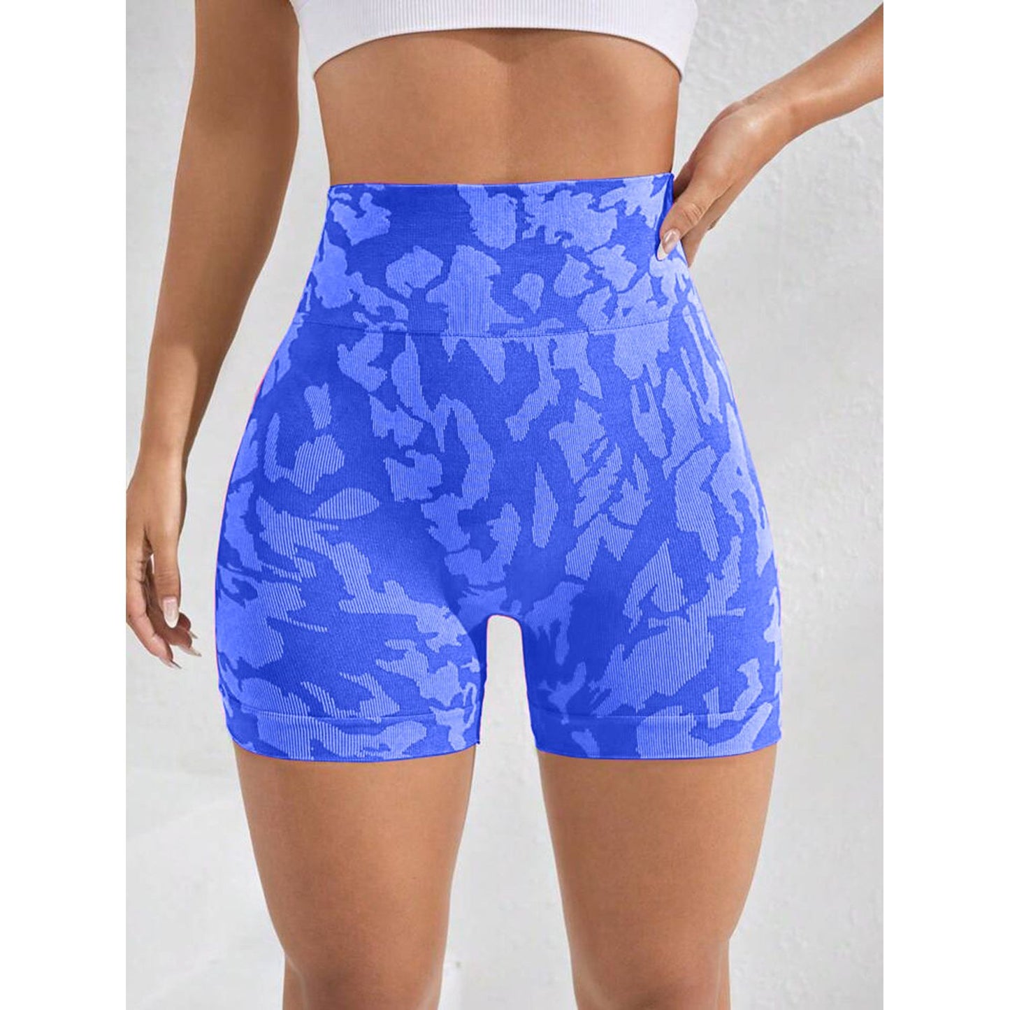 Printed High Waist Active Shorts