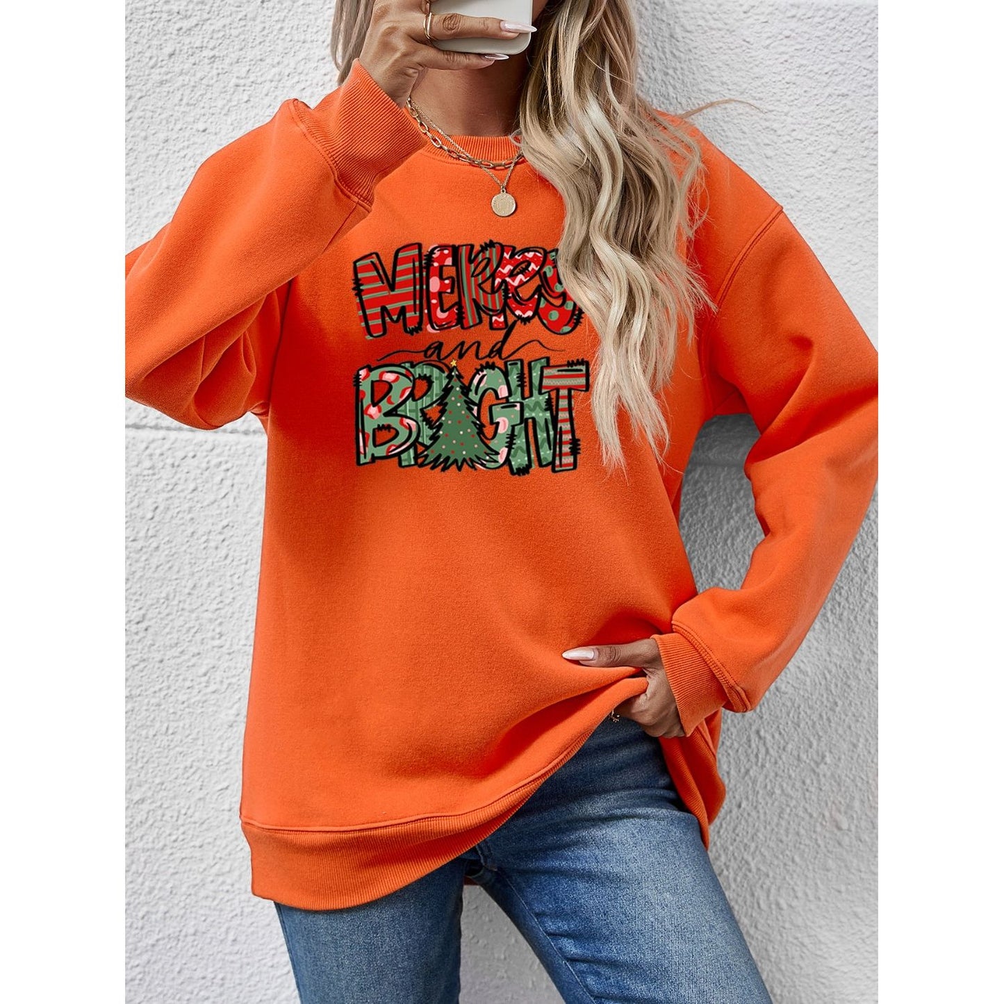 MERRY AND BRIGHT Long Sleeve Sweatshirt